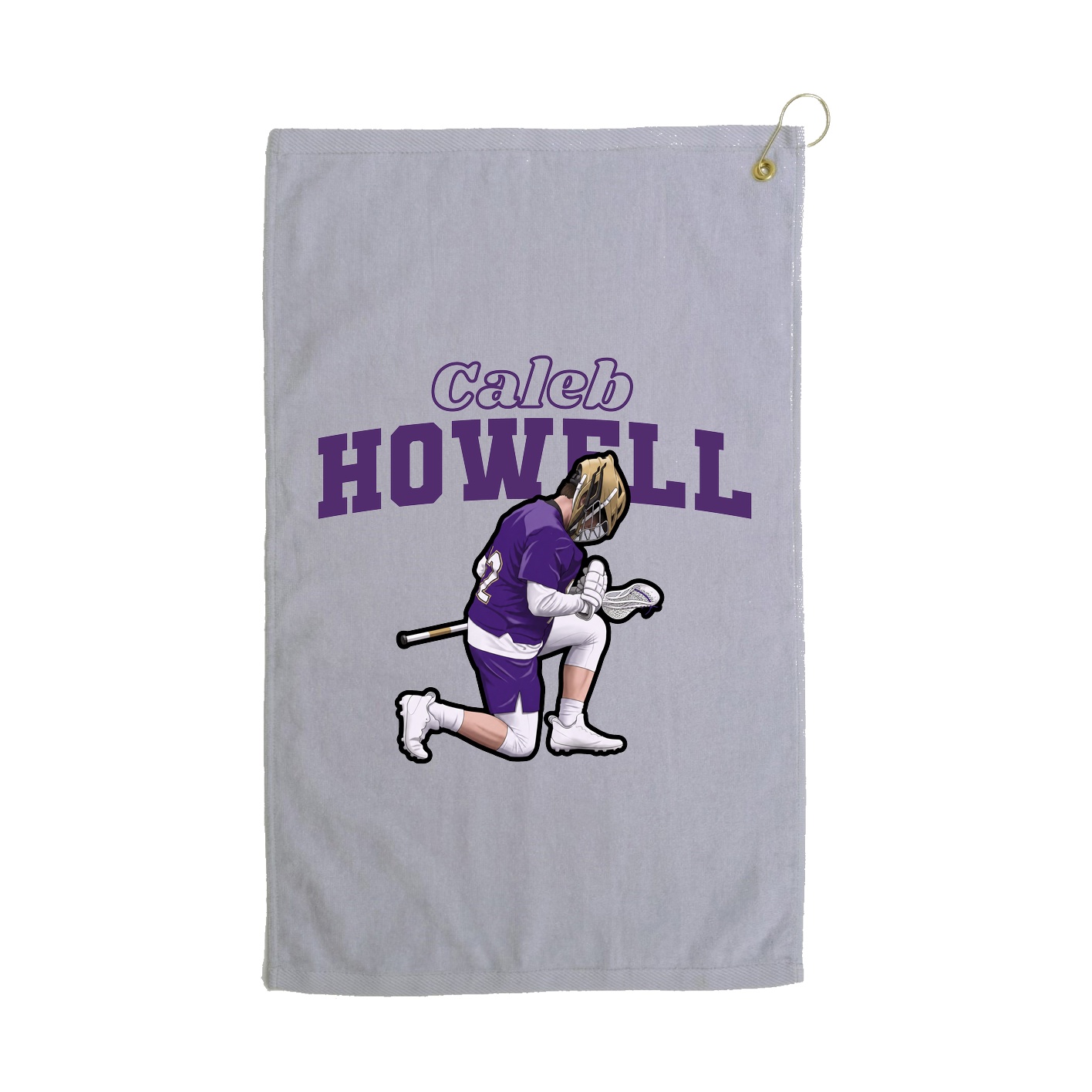 Golf Towel — Name Arch in Grey