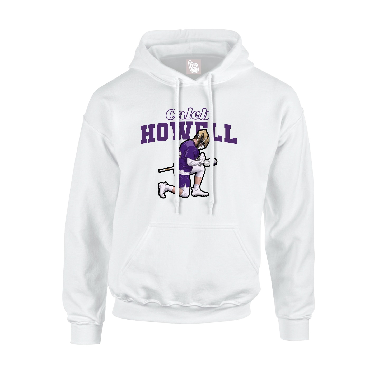 Youth Hoodie — Name Arch in White