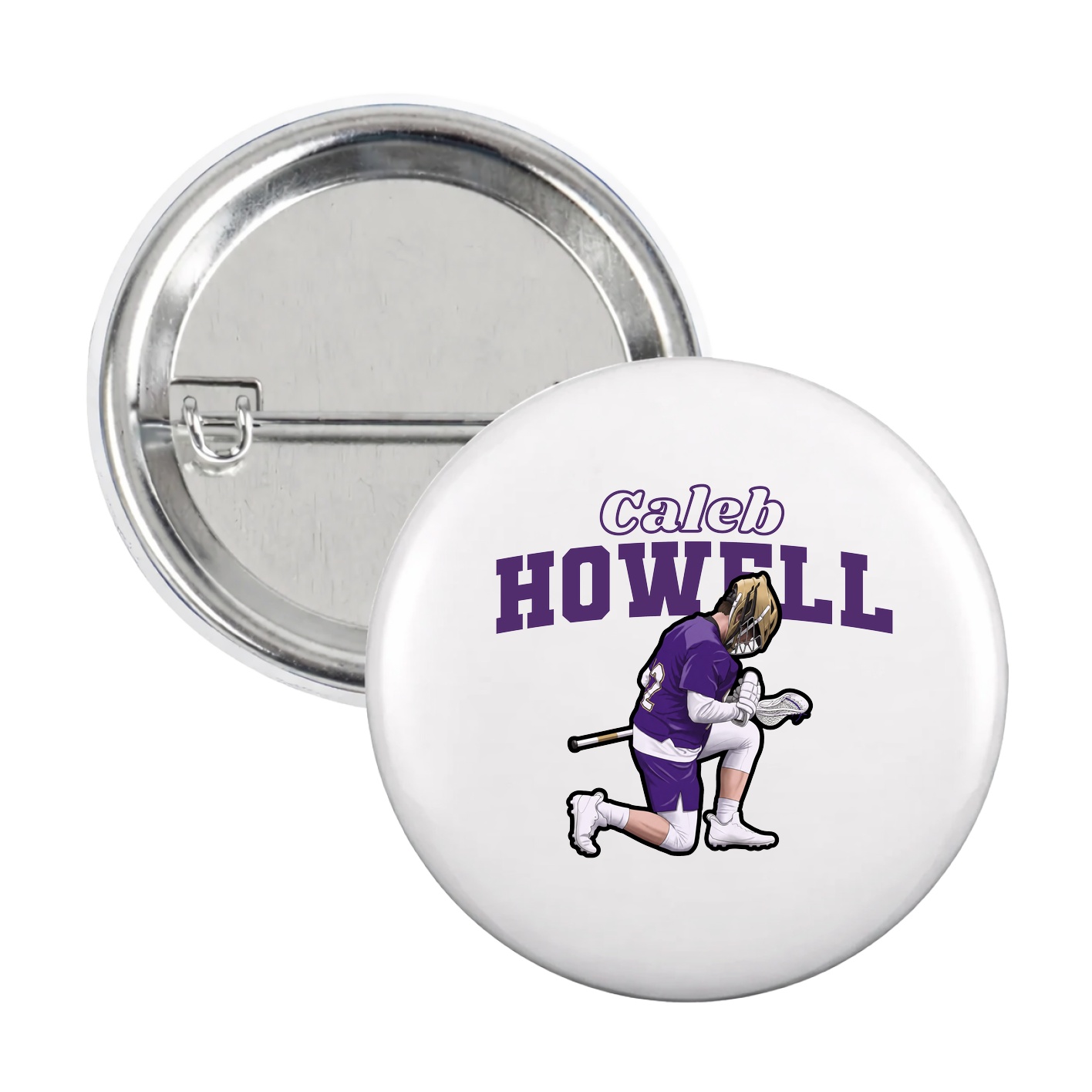 Game Day Button — Name Arch in White