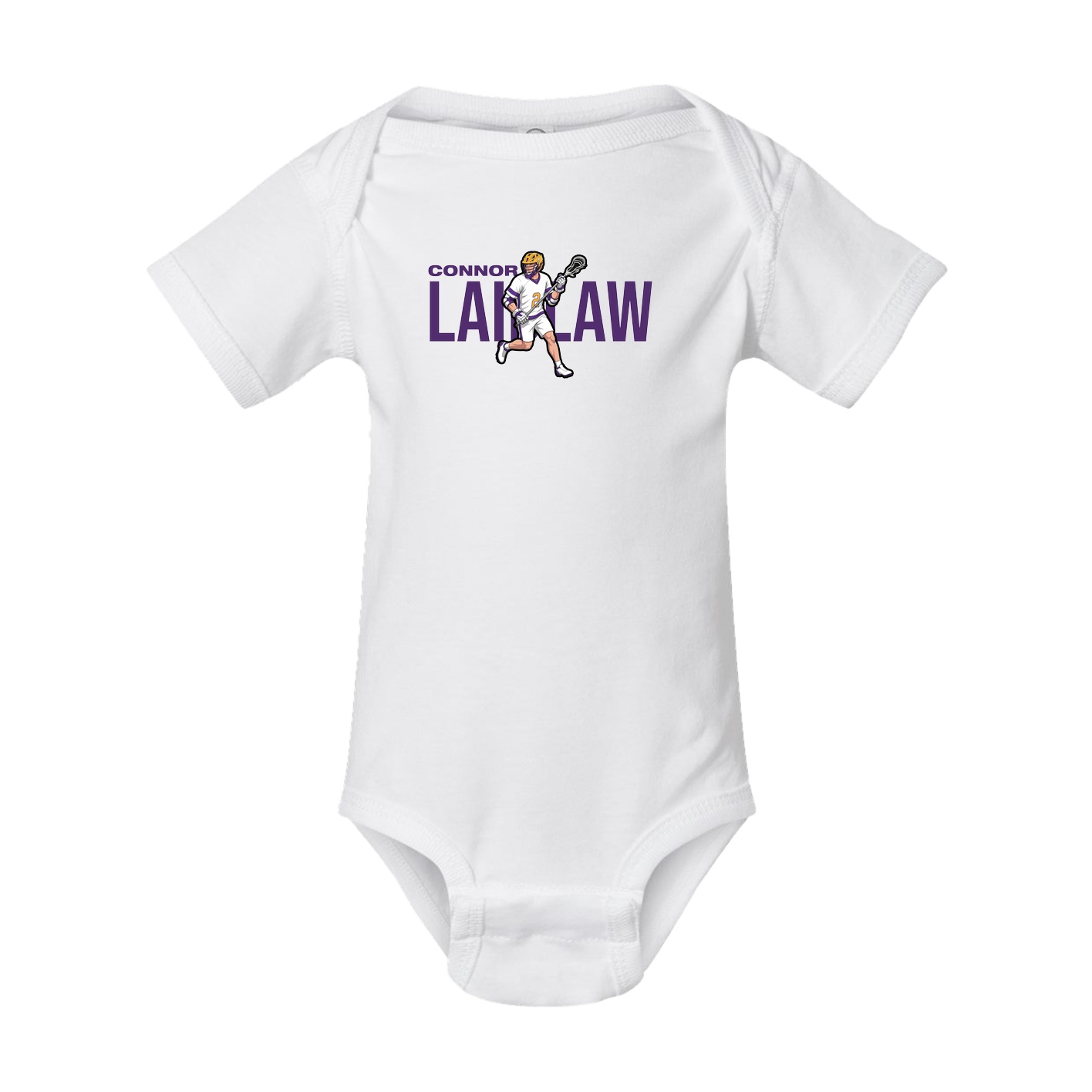 Baby Onesie — Player Name in White