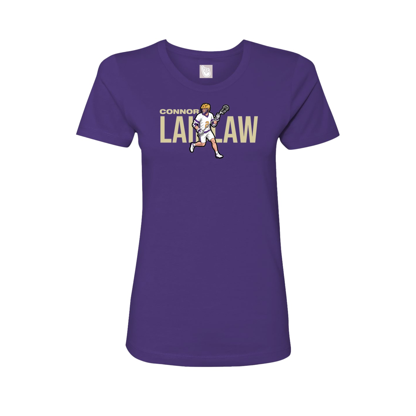 Fitted Women's Tee — Player Name in Purple