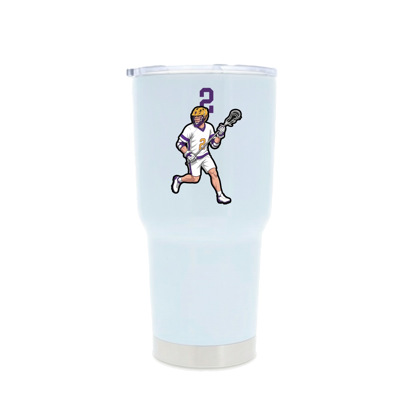 30oz Stainless Steel Tumbler — Number Top in White
