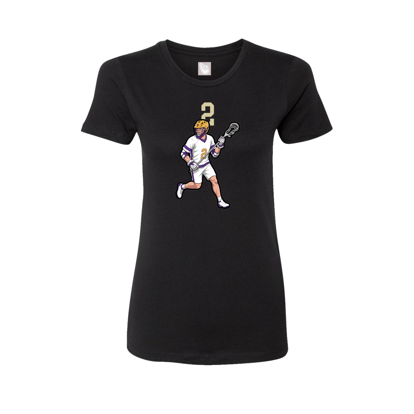 Fitted Women's Tee — Number Top in Black