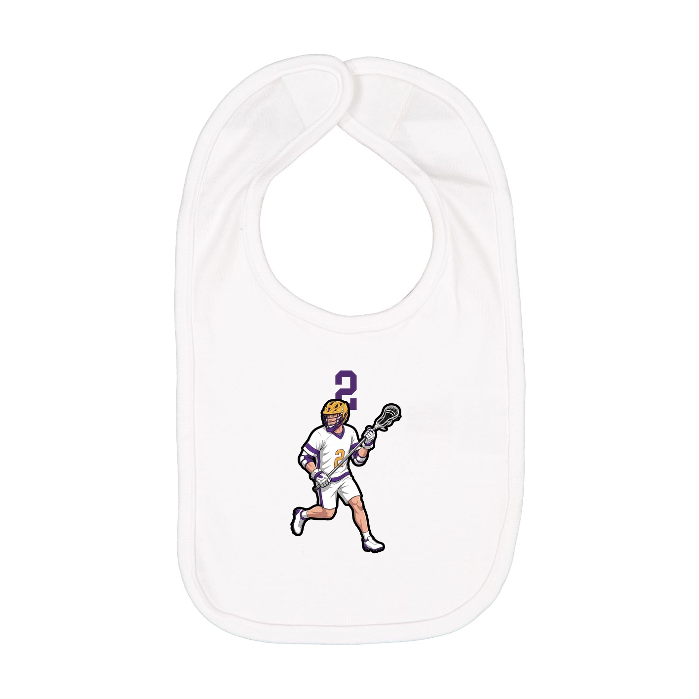 Infant Bib — Number Top in White
