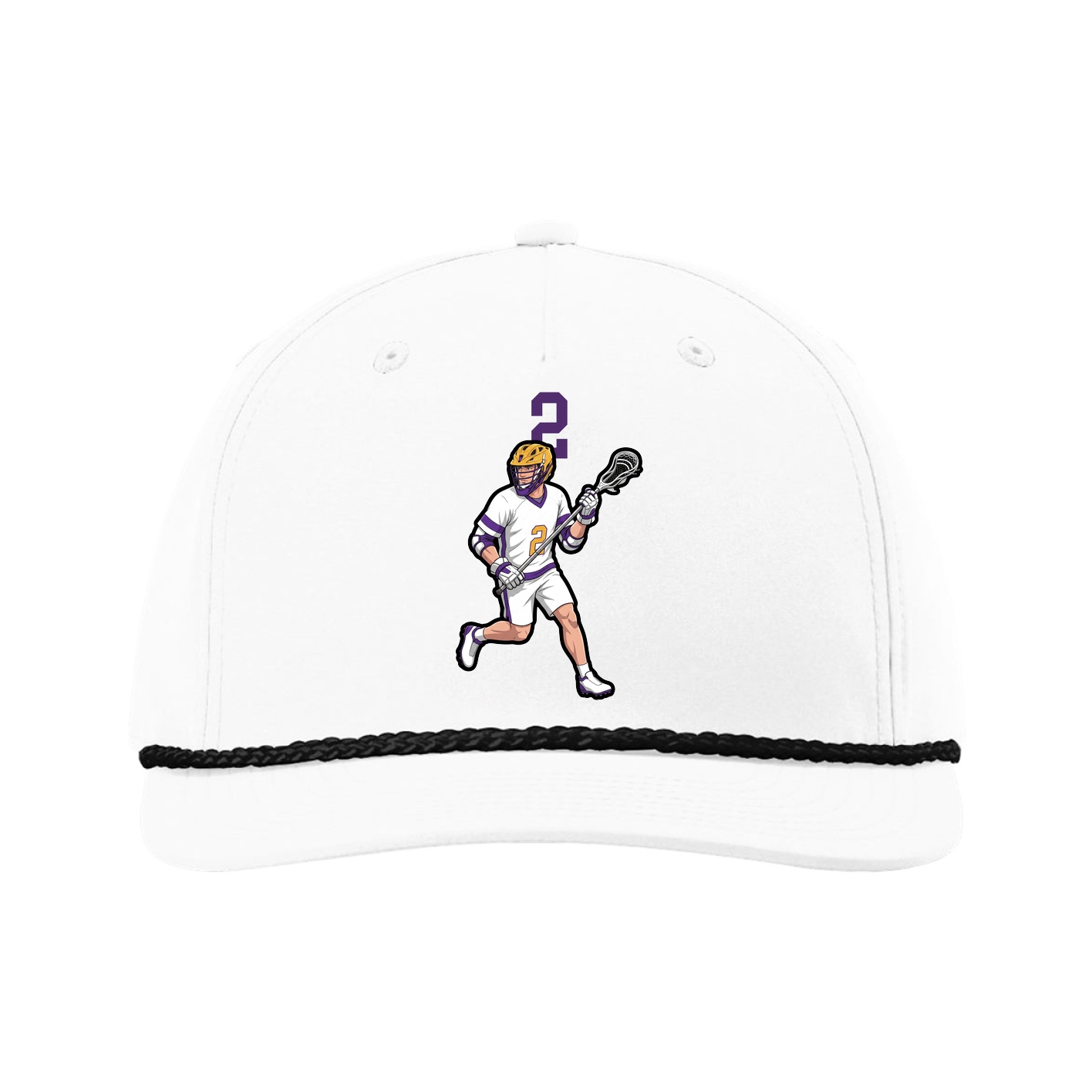 Five-Panel Classic Rope Cap — Number Top in White