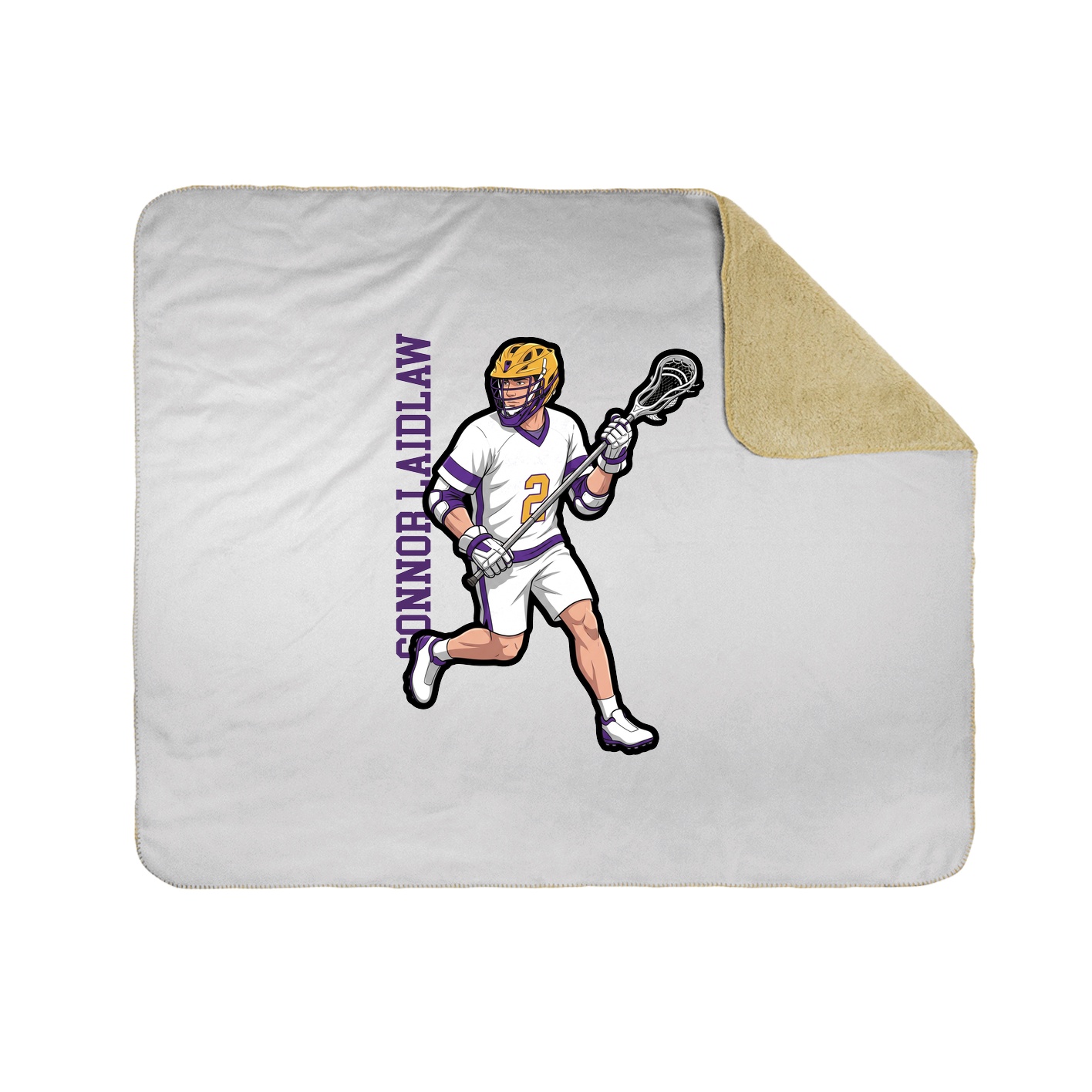 Throw Blanket — Name Vertical in White