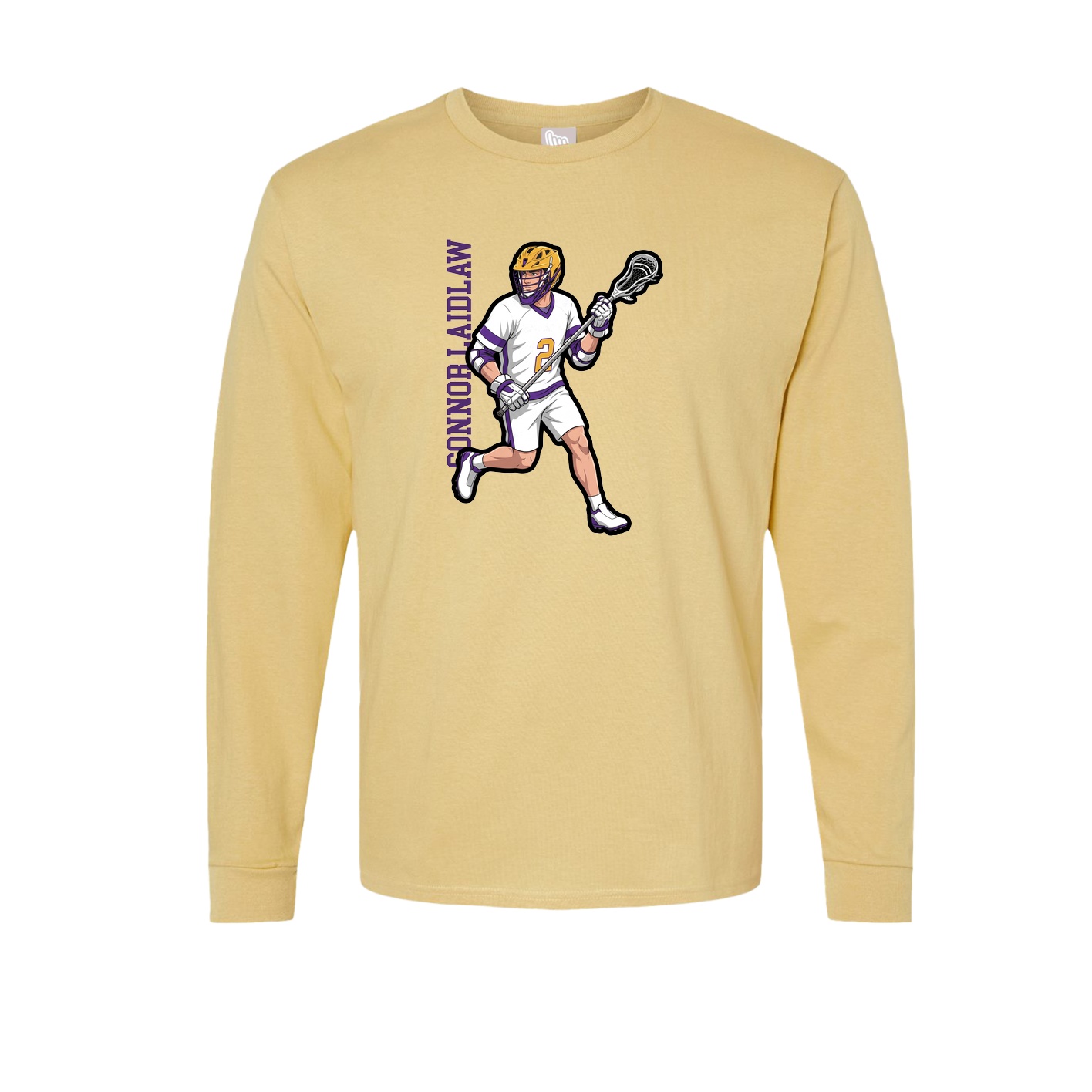 Long Sleeve Tee — Name Vertical in Vegas Gold