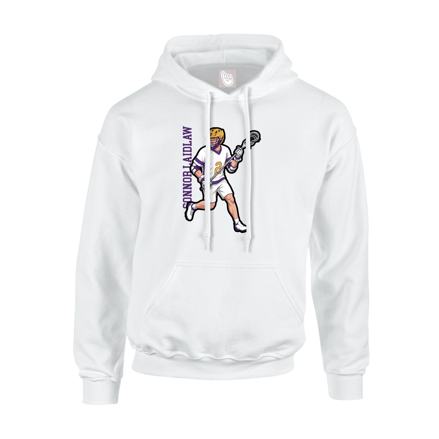 Hoodie — Name Vertical in White