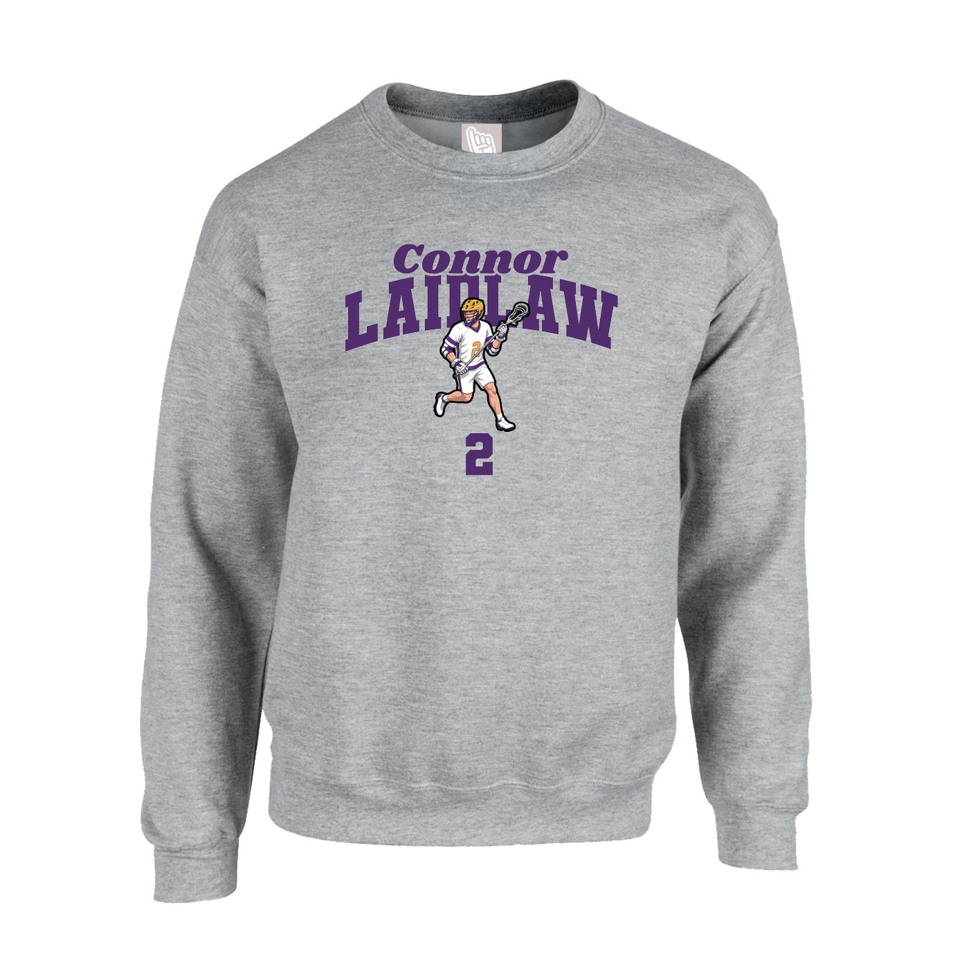 Fleece Crew — Signature Arch in Grey
