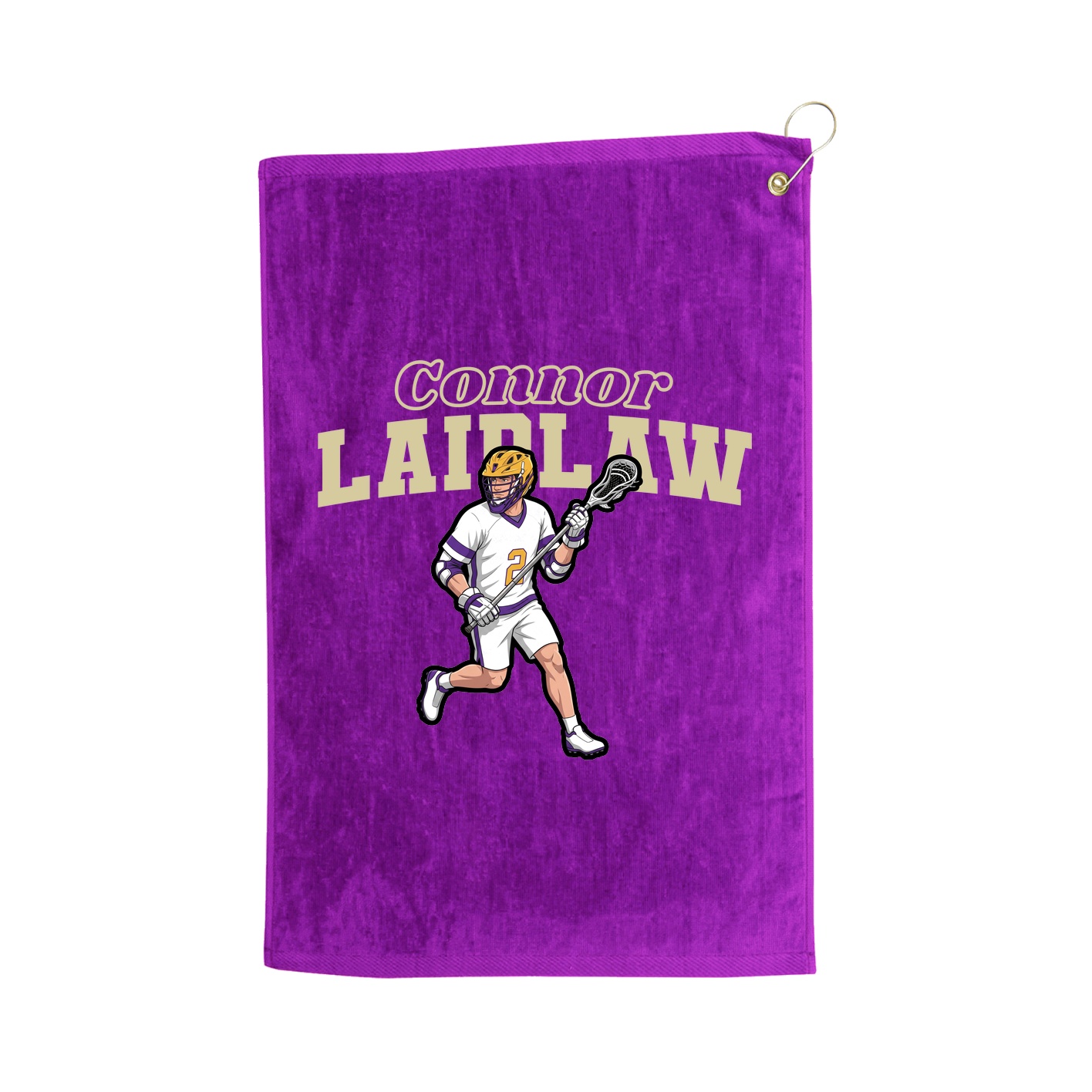Golf Towel — Name Arch in Purple