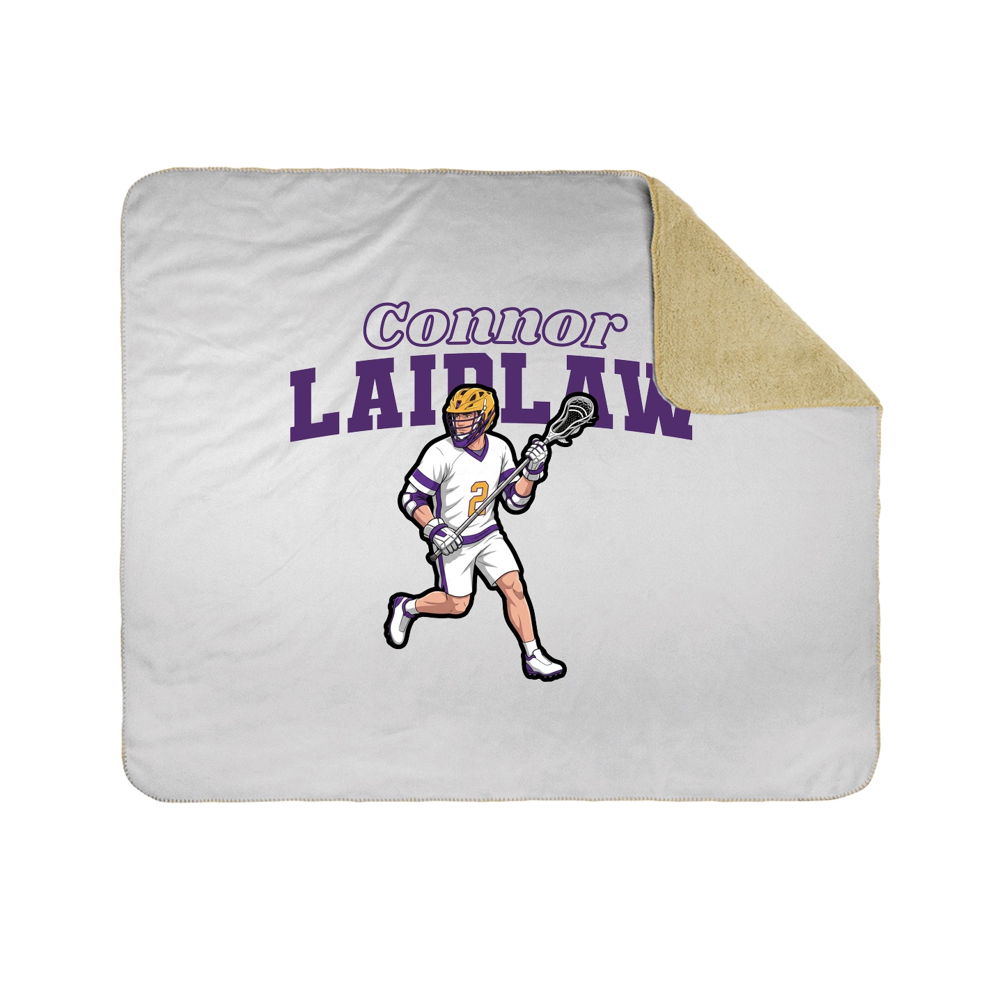 Throw Blanket — Name Arch in White