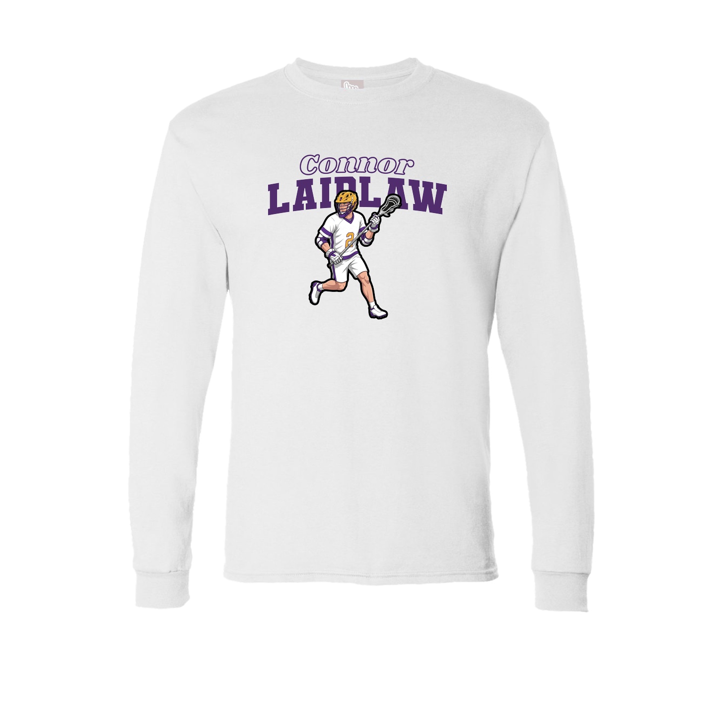 Long Sleeve Tee — Name Arch in White