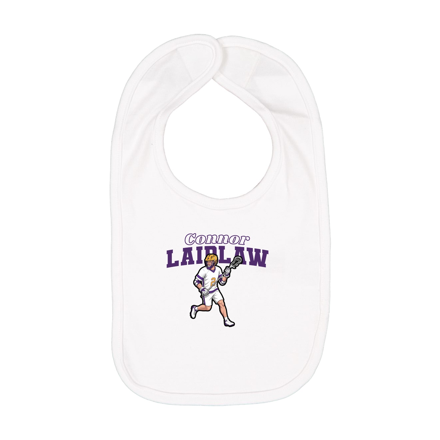 Infant Bib — Name Arch in White