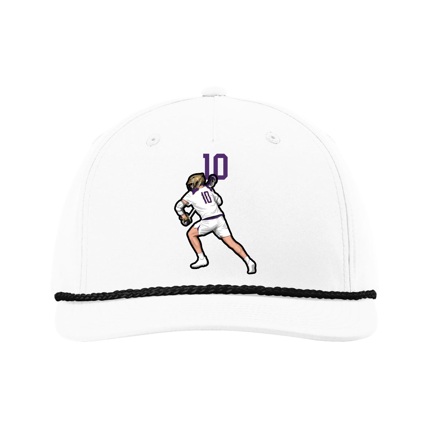 Five-Panel Classic Rope Cap — Number Top in White