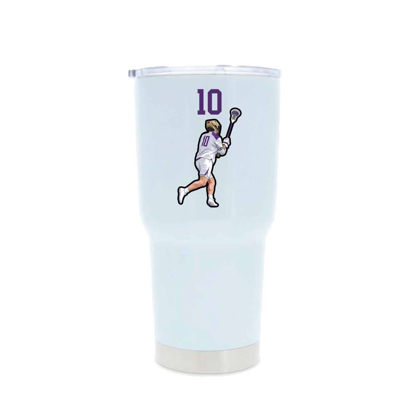 30oz Stainless Steel Tumbler — Number Top in White