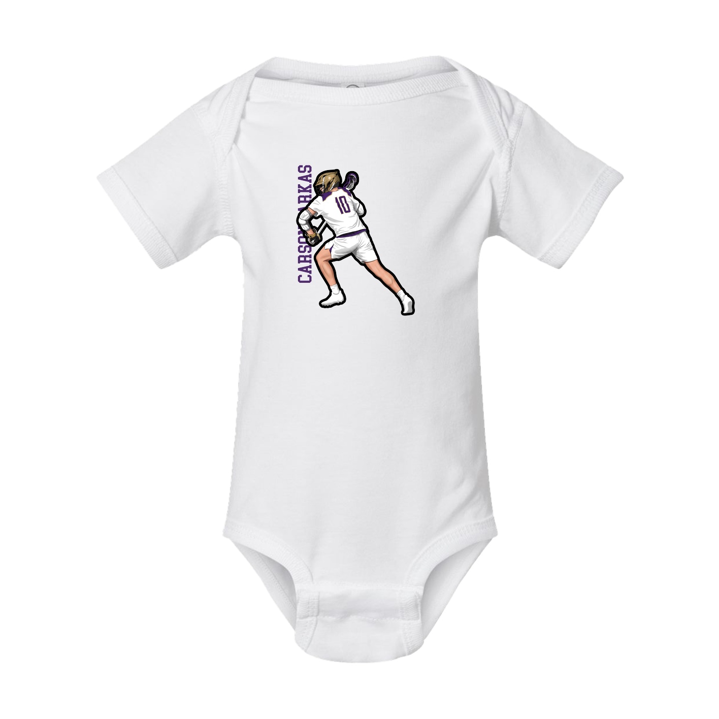 Baby Onesie — Name Vertical in White