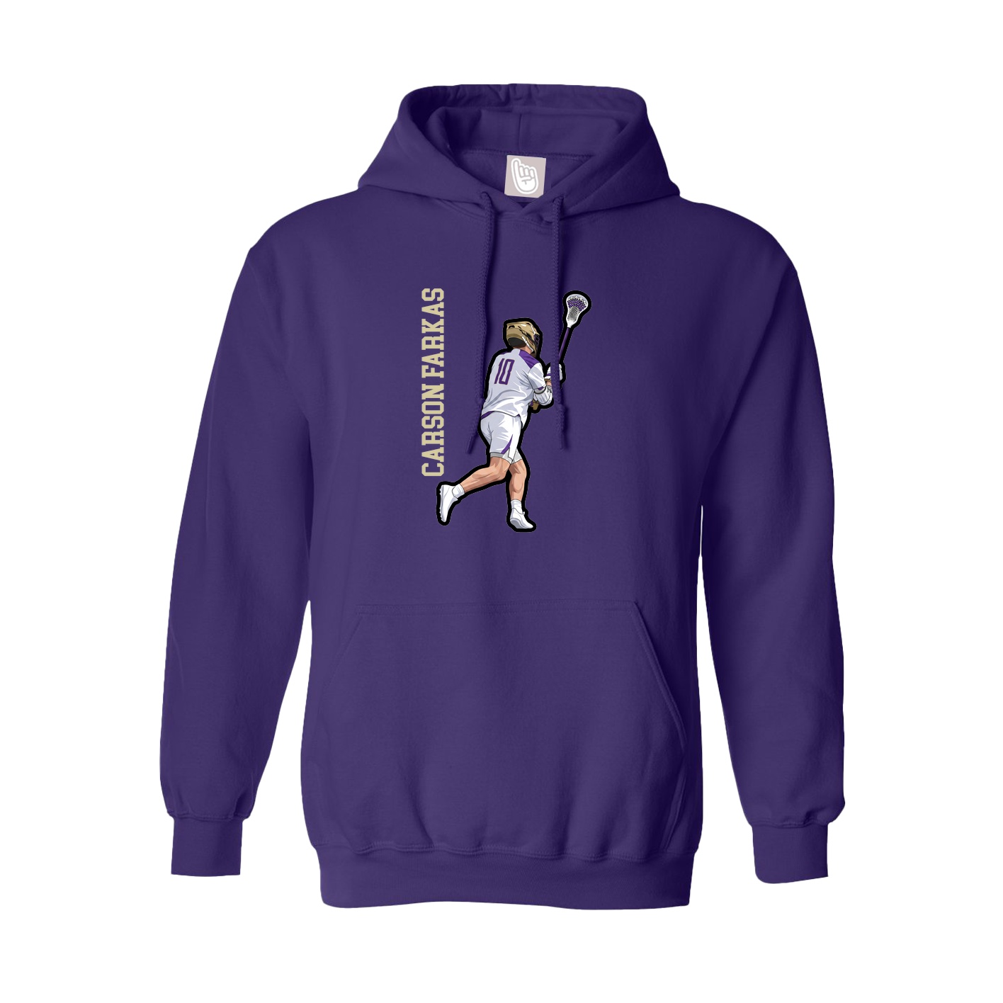 Youth Hoodie — Name Vertical in Purple