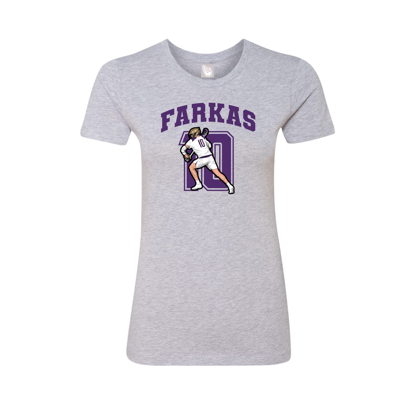 Fitted Women's Tee — Number in Grey