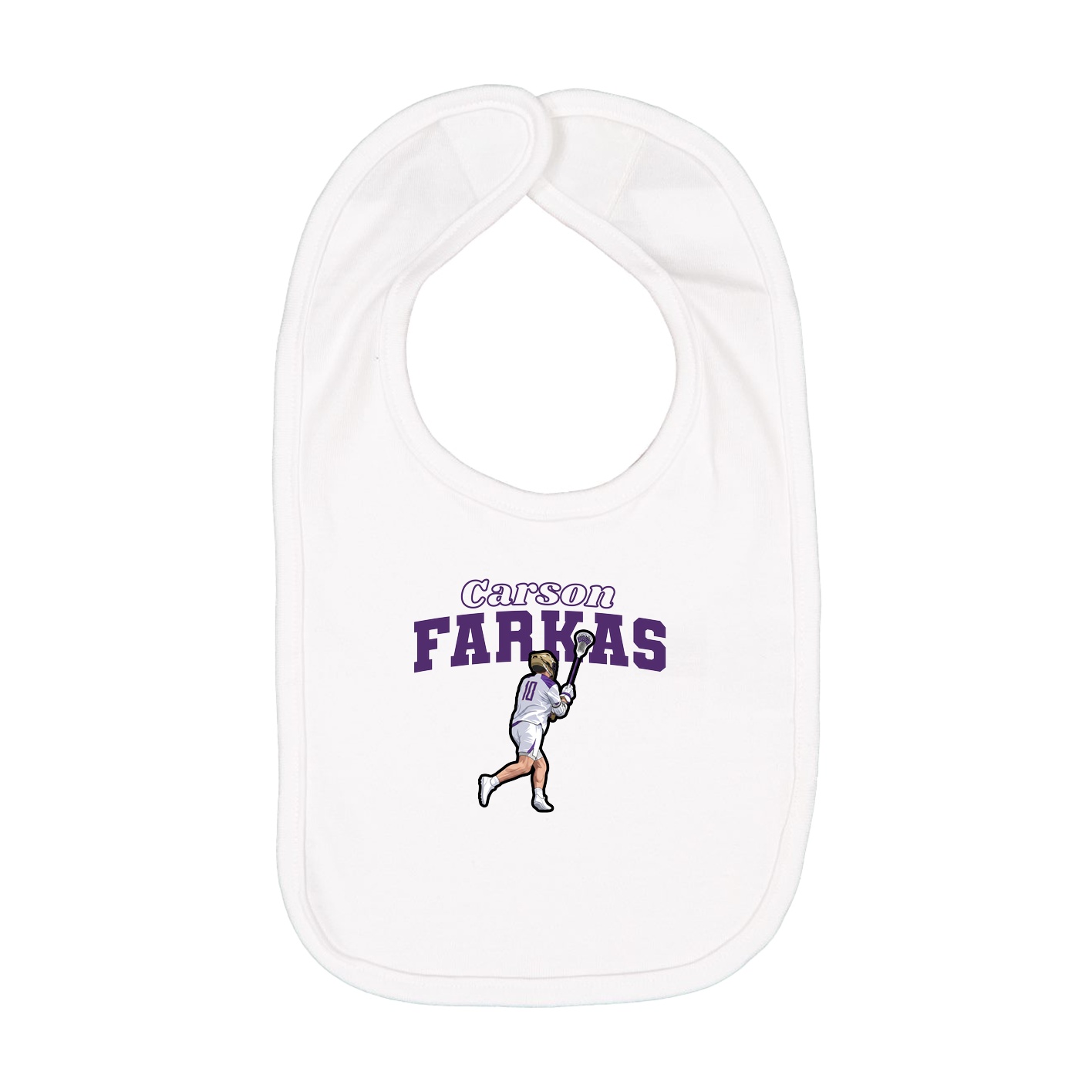 Infant Bib — Name Arch in White