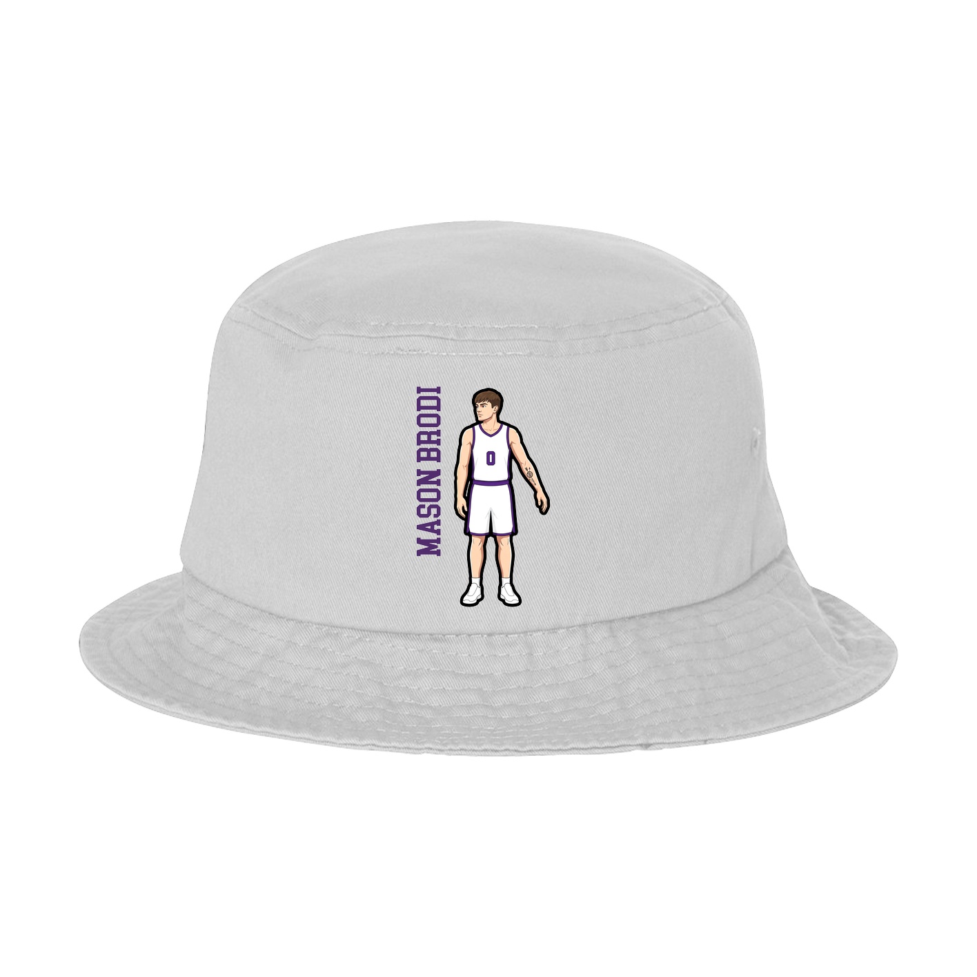 Bucket Cap — Name Vertical in White
