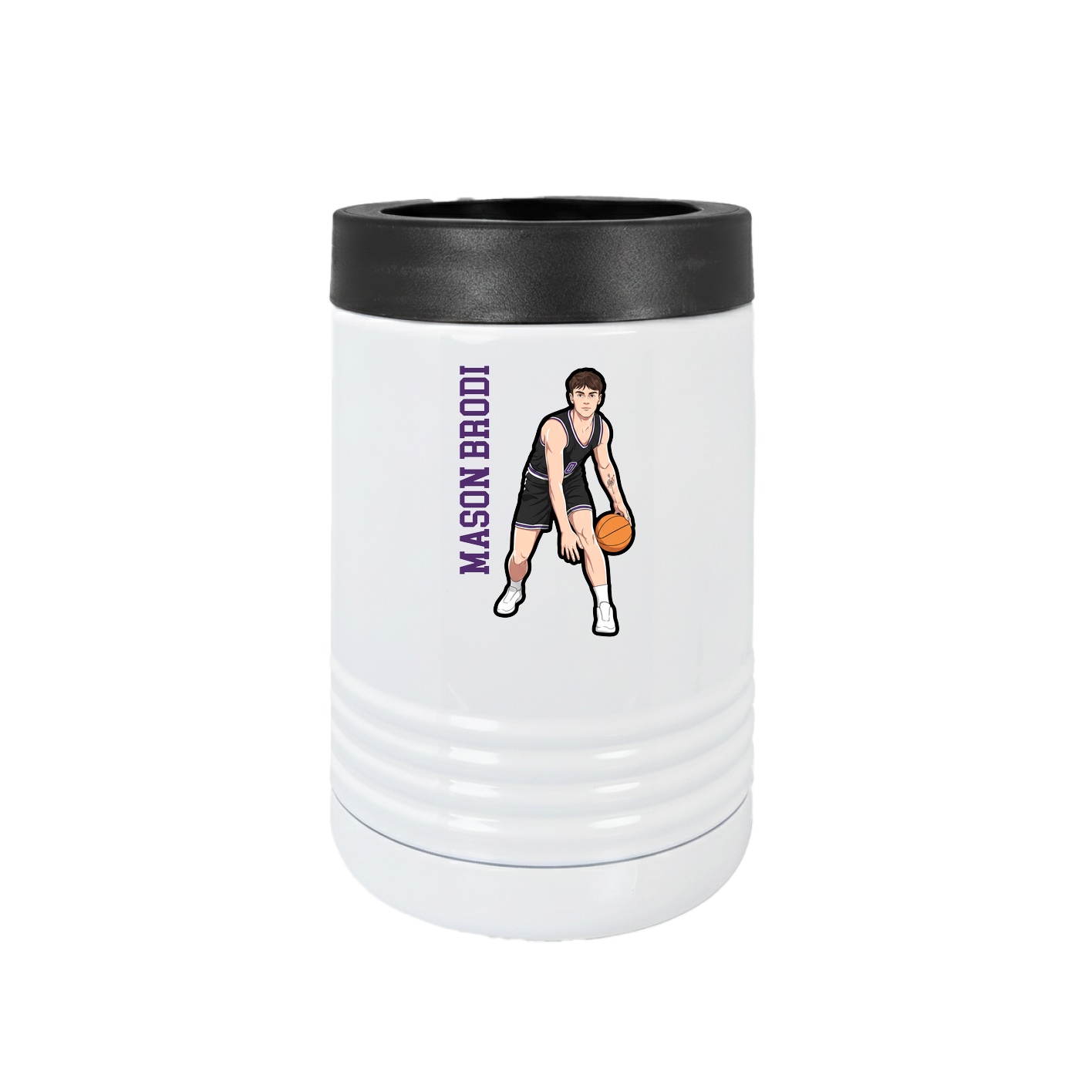 Beverage Holder — Name Vertical in White