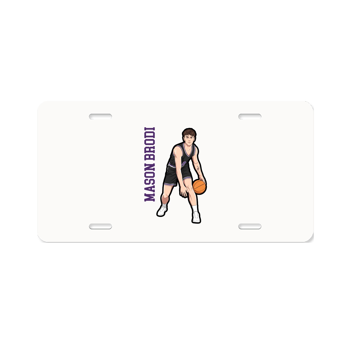 License Plate — Name Vertical in Classic