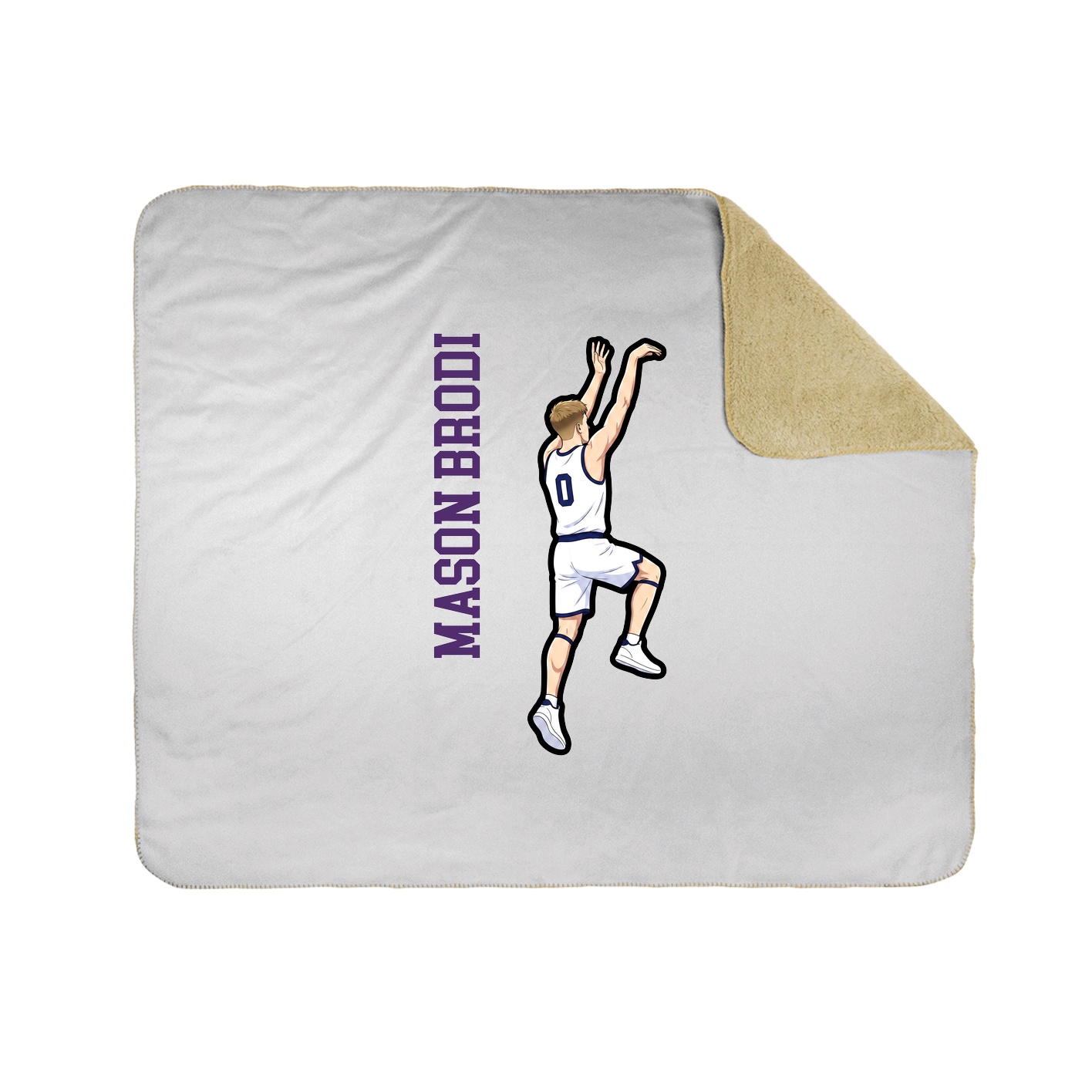Throw Blanket — Name Vertical in White