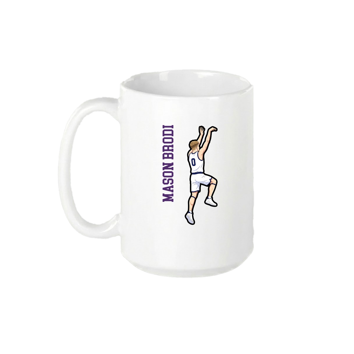 15oz Coffee Mug — Name Vertical in White