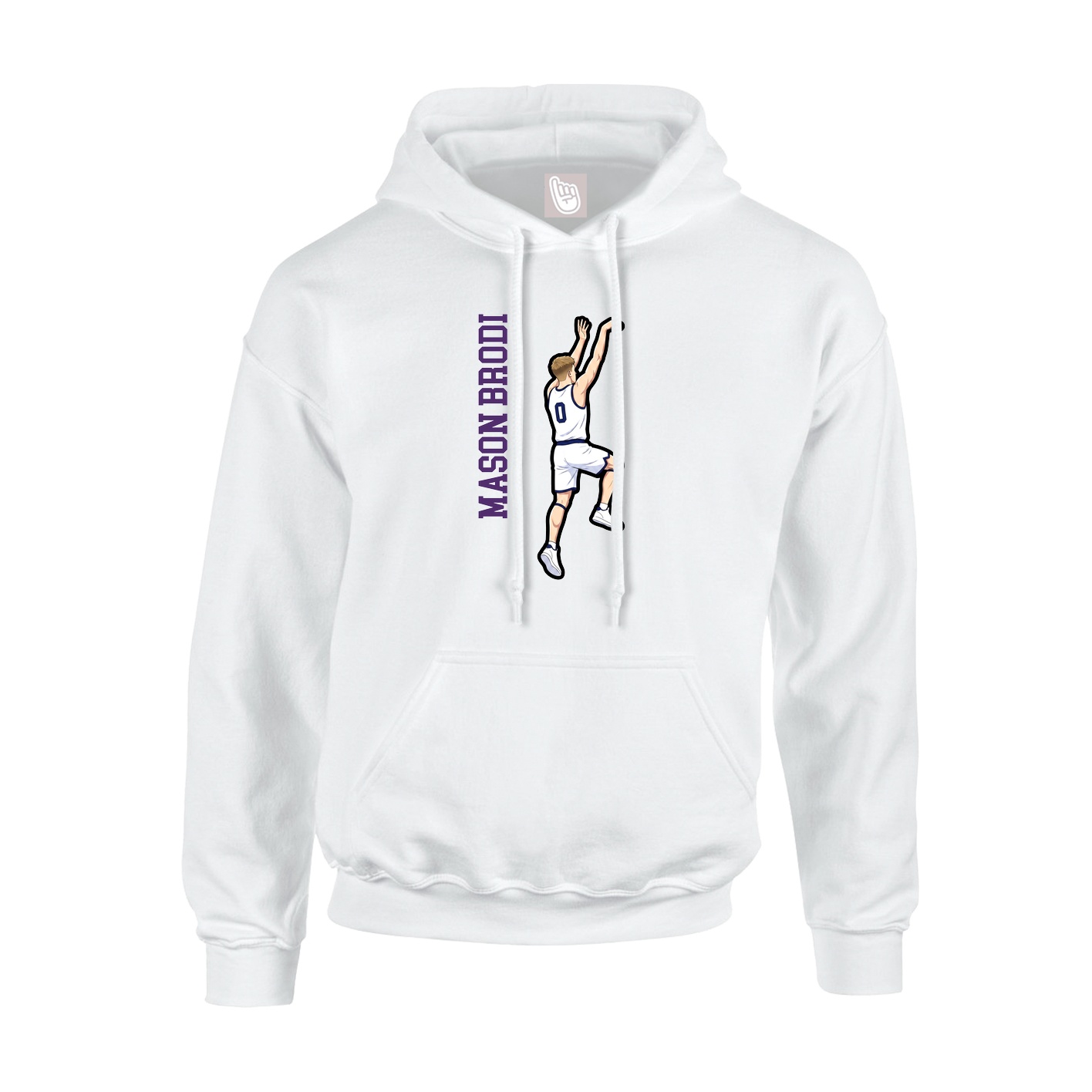 Youth Hoodie — Name Vertical in White