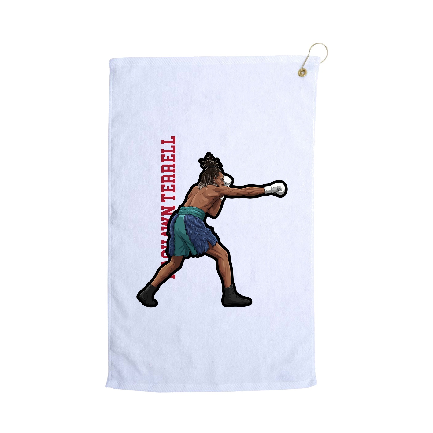 Golf Towel — Name Vertical in White