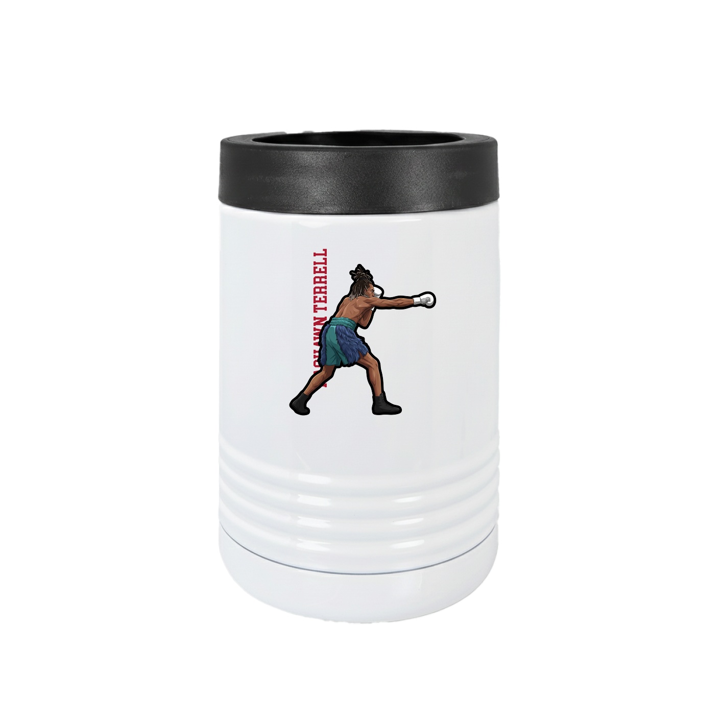 Beverage Holder — Name Vertical in White
