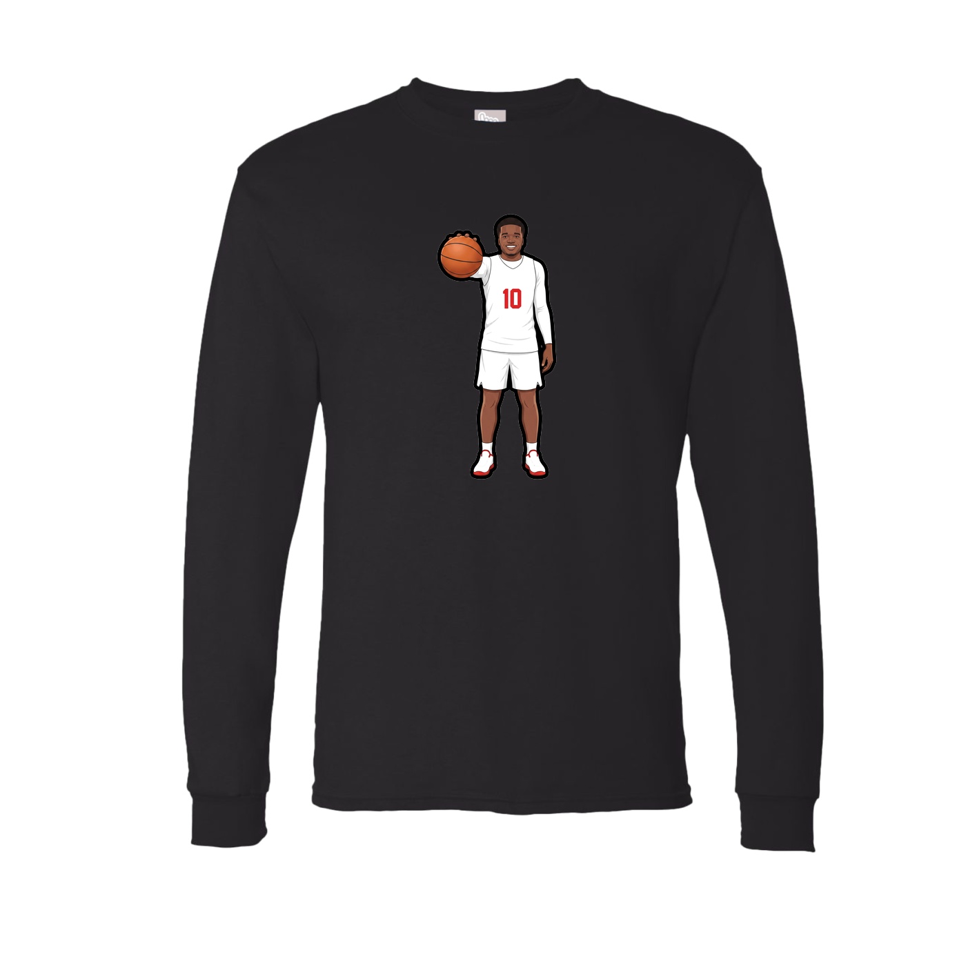 Long Sleeve Tee — Name Vertical in Black