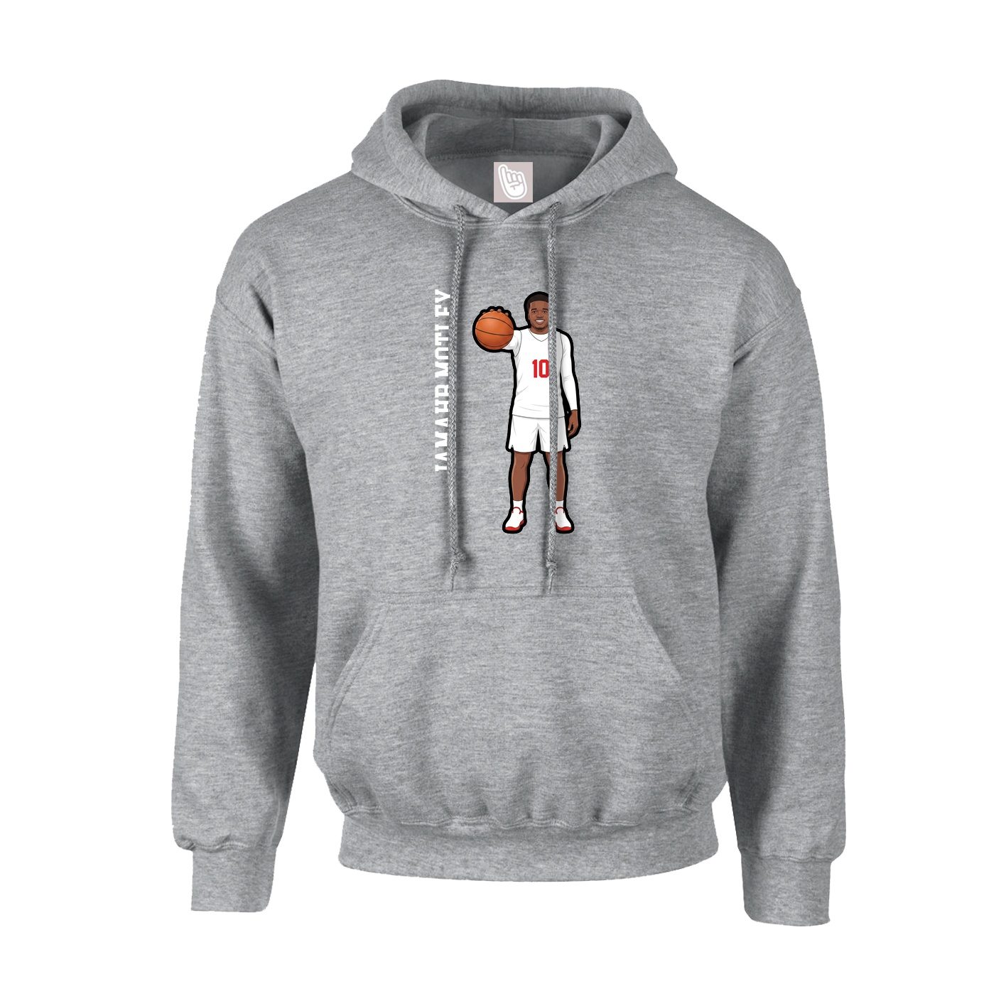 Hoodie — Name Vertical in Grey