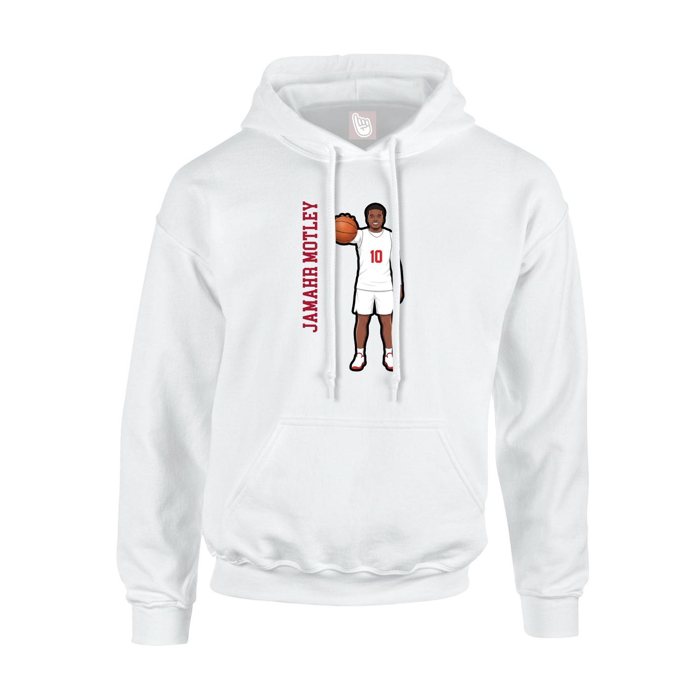 Youth Hoodie — Name Vertical in White