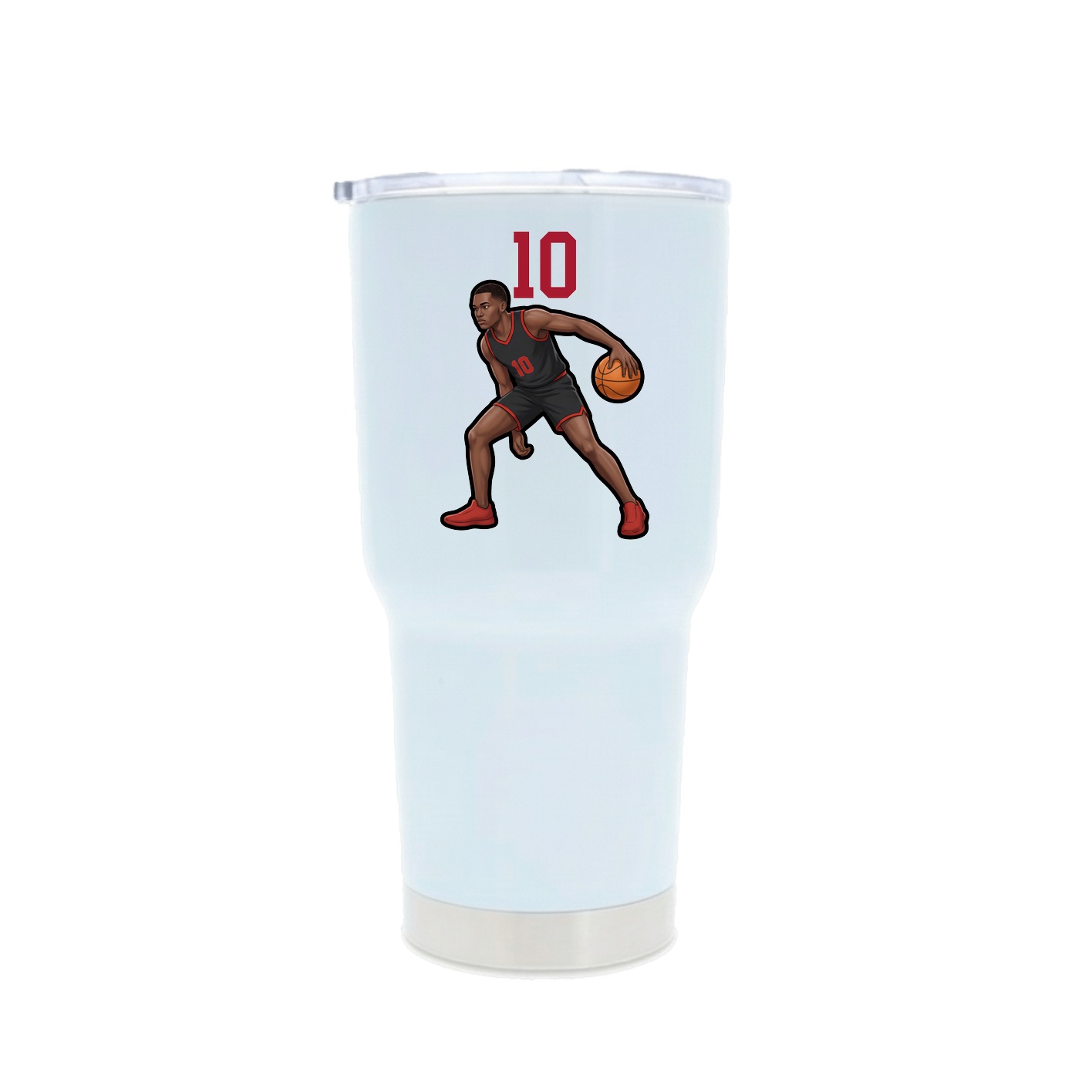 30oz Stainless Steel Tumbler — Number Top in White