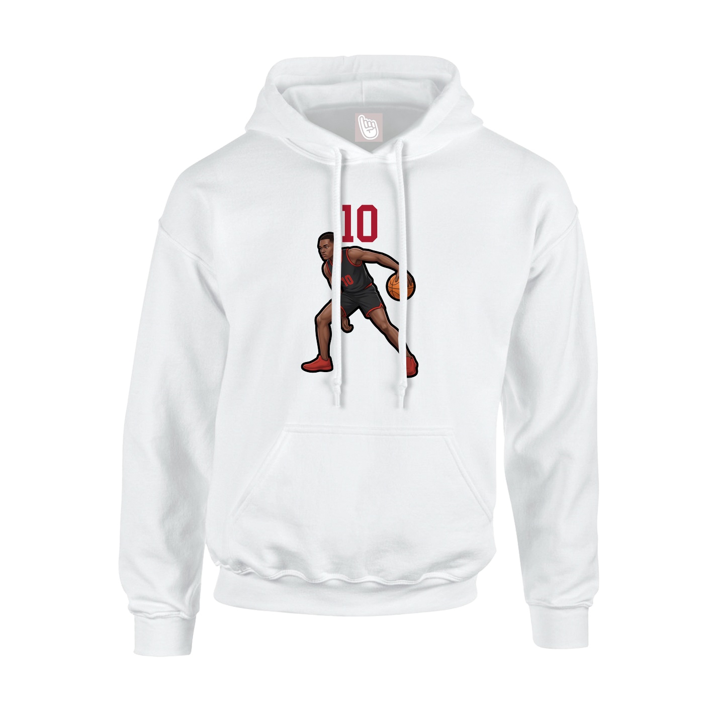 Youth Hoodie — Number Top in White
