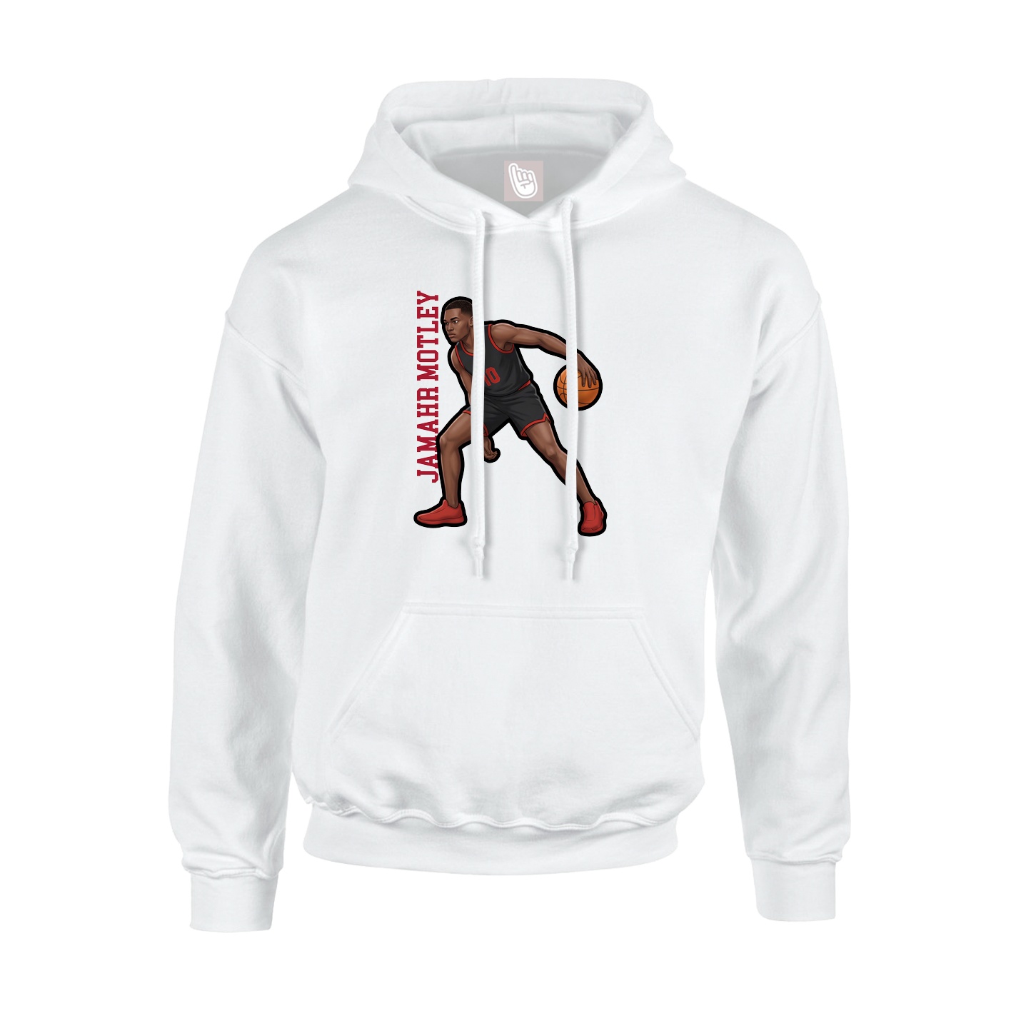 Youth Hoodie — Name Vertical in White