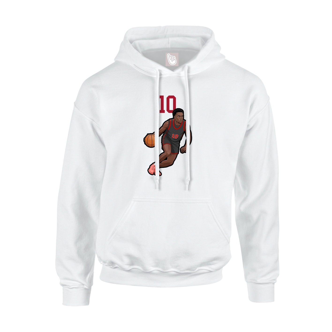 Youth Hoodie — Number Top in White