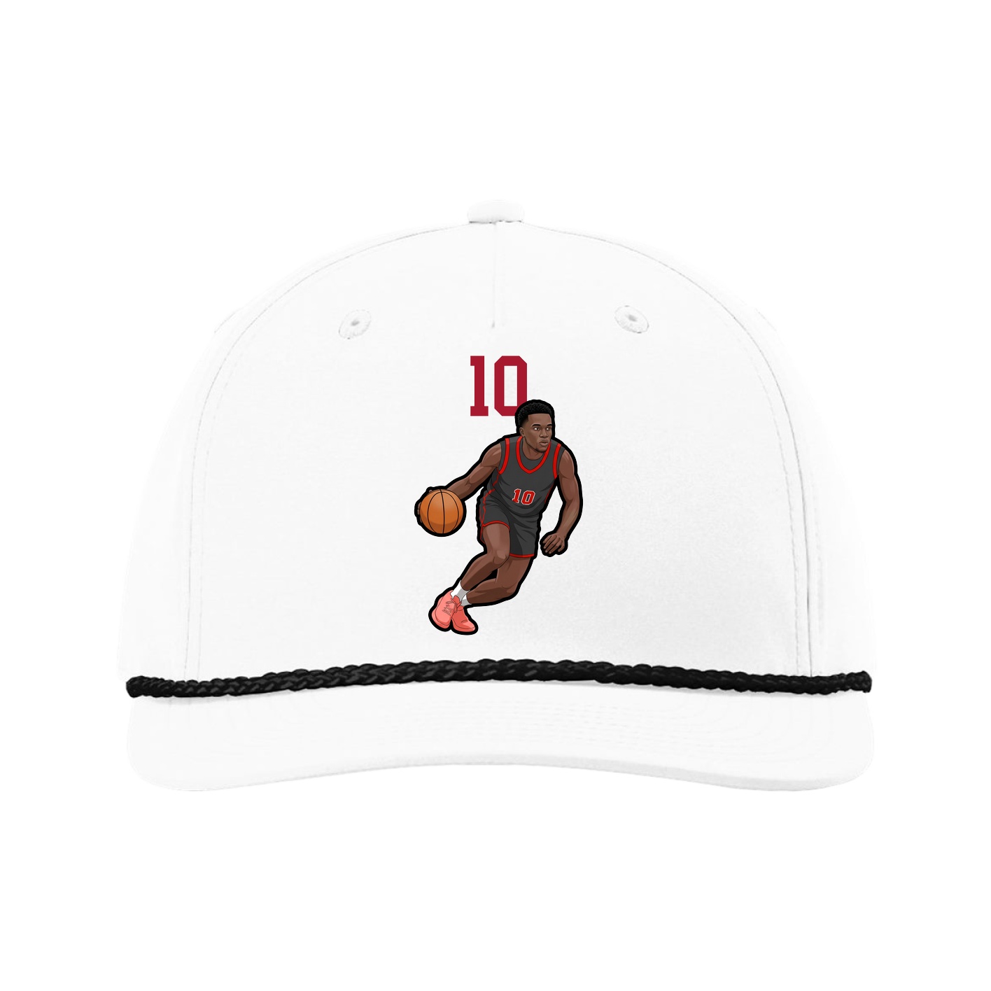 Five-Panel Classic Rope Cap — Number Top in White