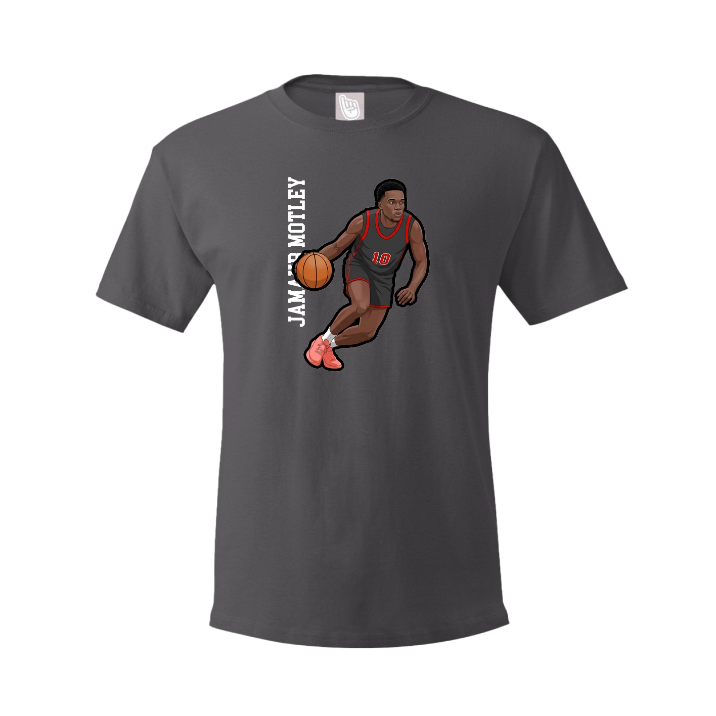 Tee — Name Vertical in Grey
