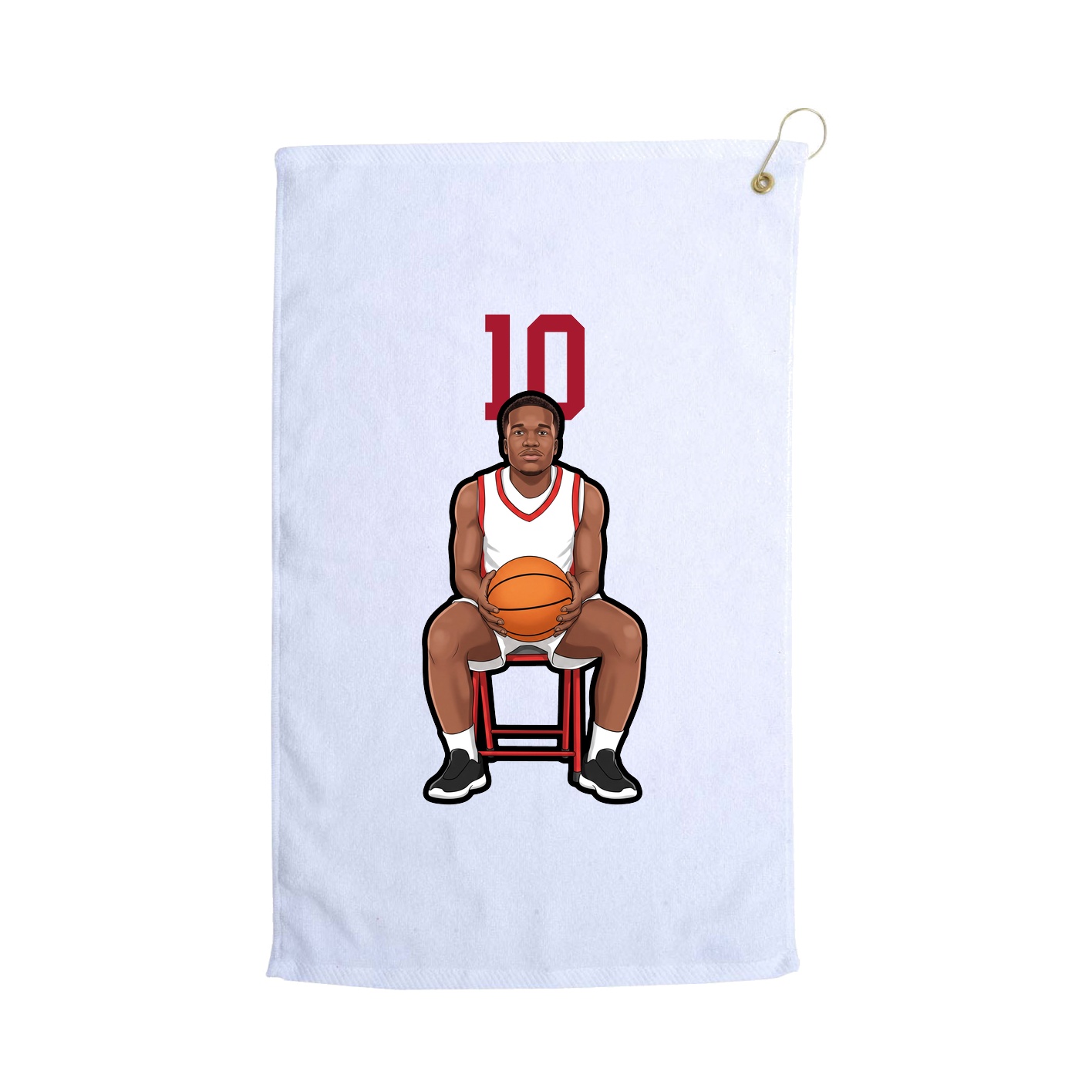 Golf Towel — Number Top in White