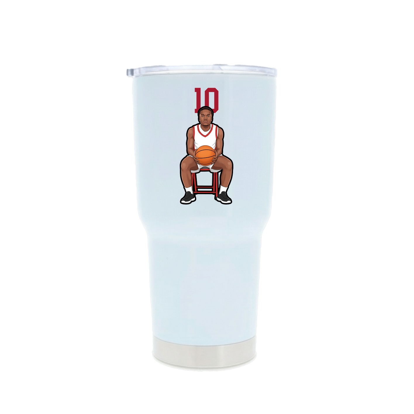 30oz Stainless Steel Tumbler — Number Top in White