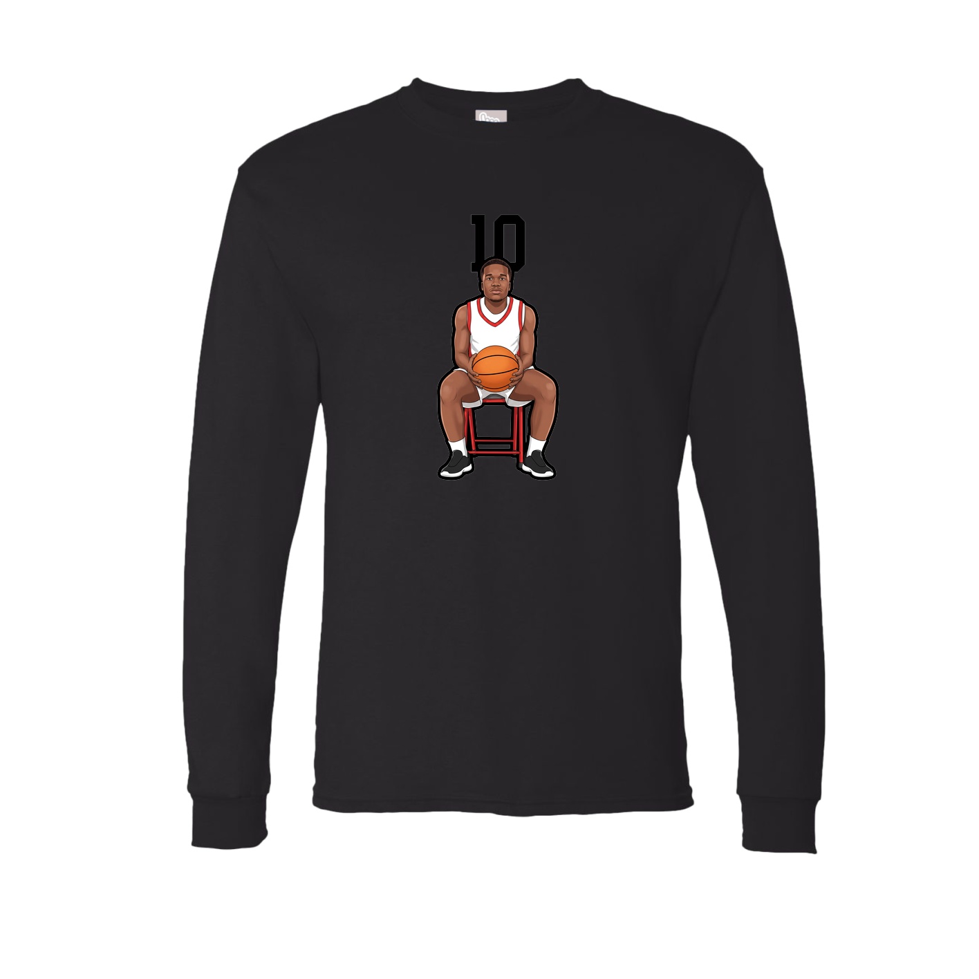 Long Sleeve Tee — Number Top in Black