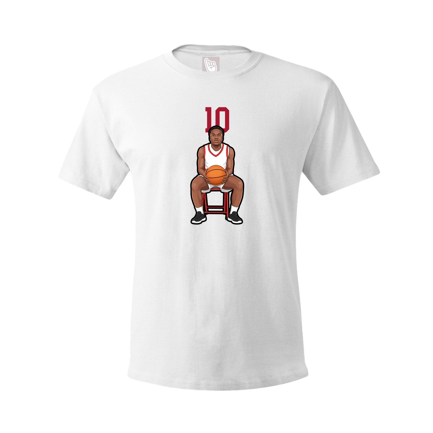 Youth Tee — Number Top in White