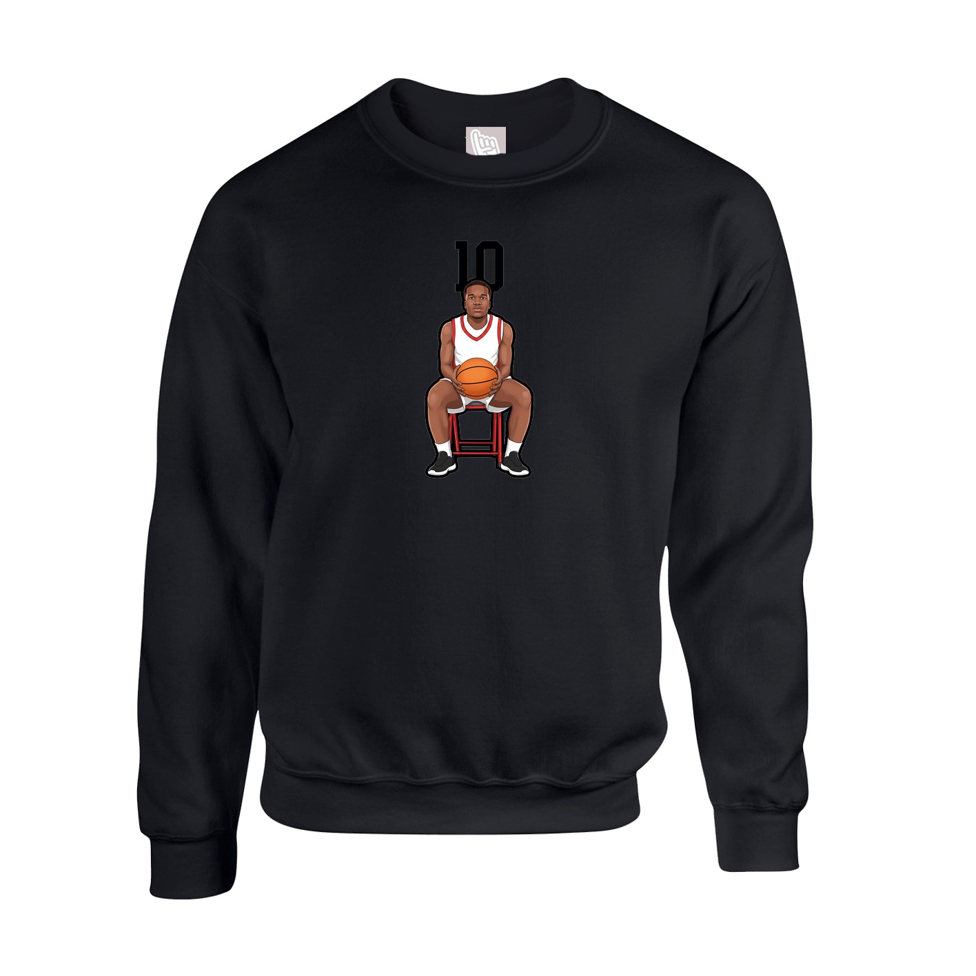 Fleece Crew — Number Top in Black