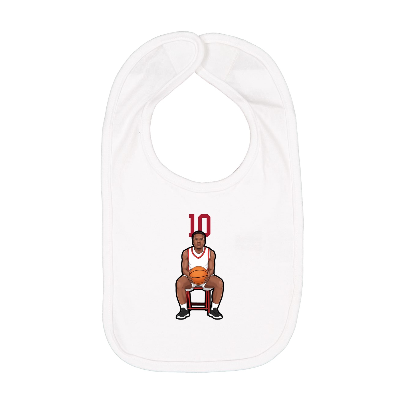 Infant Bib — Number Top in White
