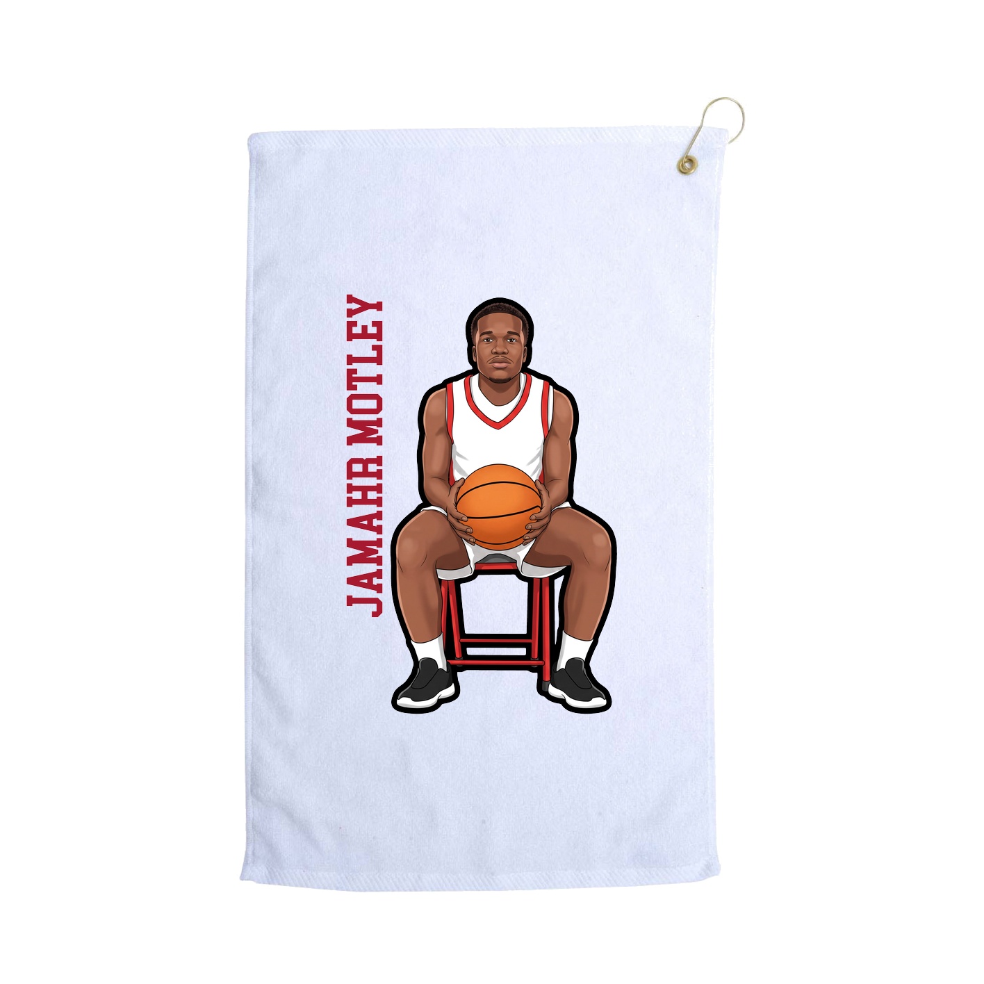 Golf Towel — Name Vertical in White