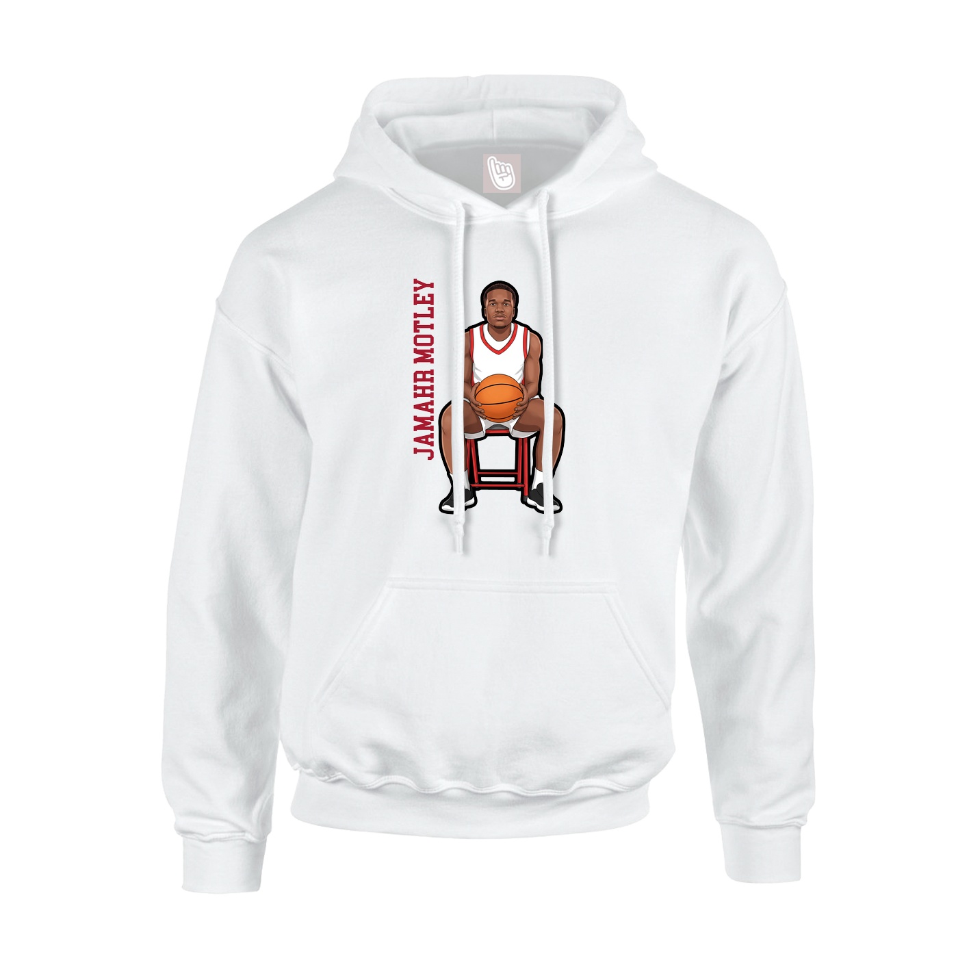 Youth Hoodie — Name Vertical in White