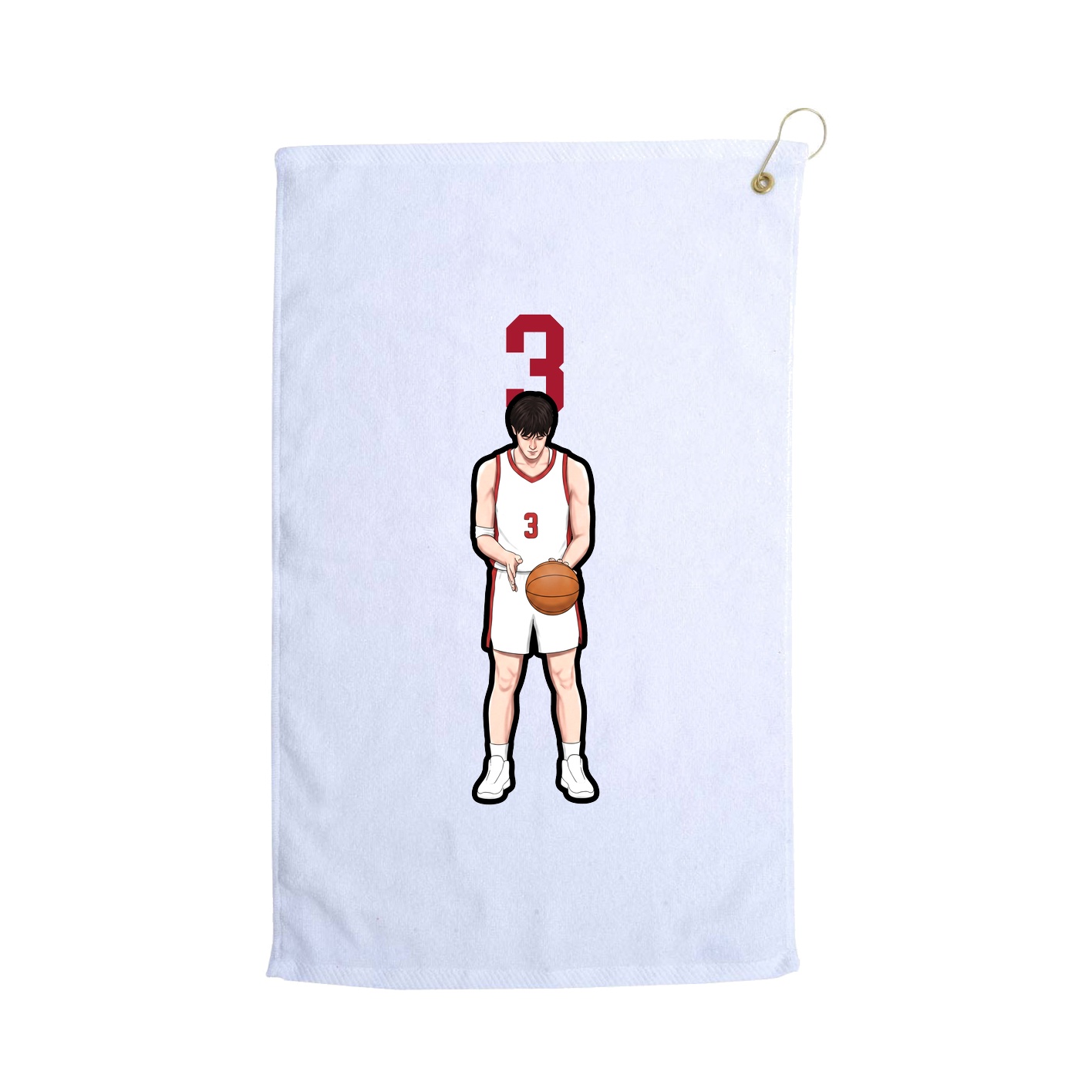 Golf Towel — Number Top in White