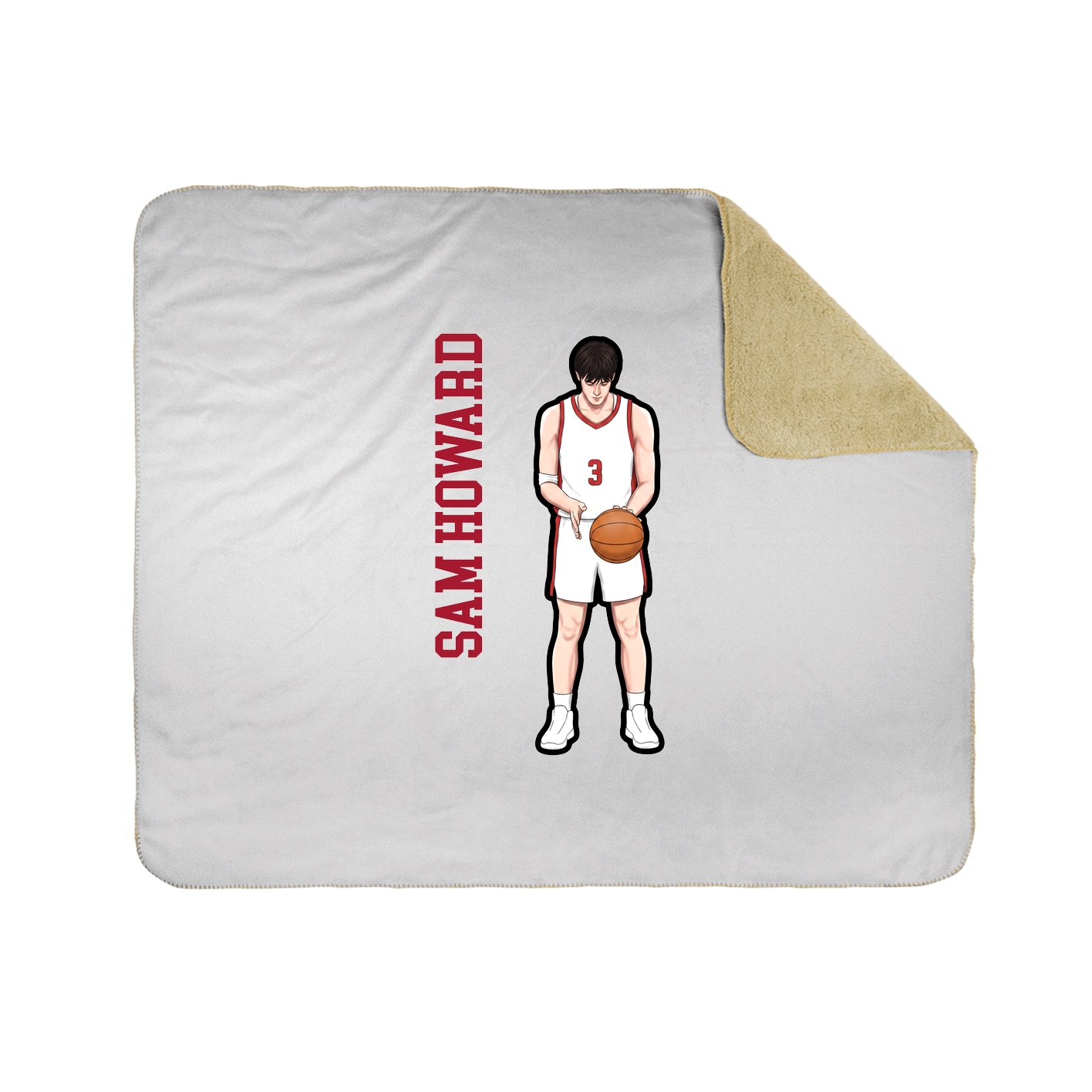 Throw Blanket — Name Vertical in White